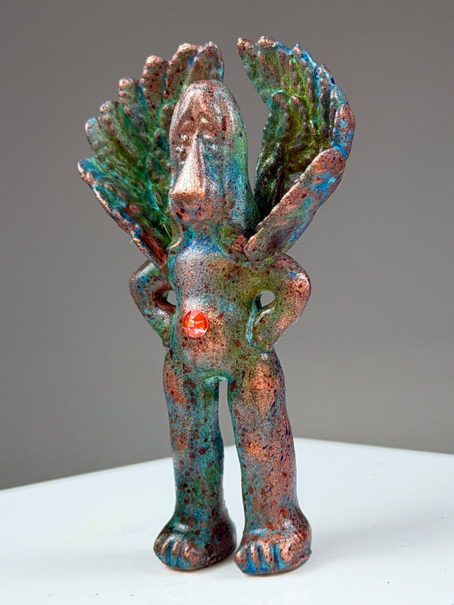 Winged Tall Sad Dog: Copper Plated