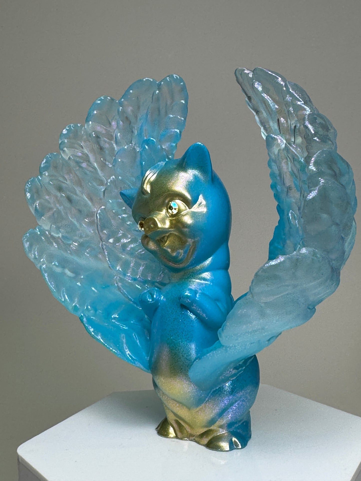 Winged Twisted Pig: Baby Blue Heart