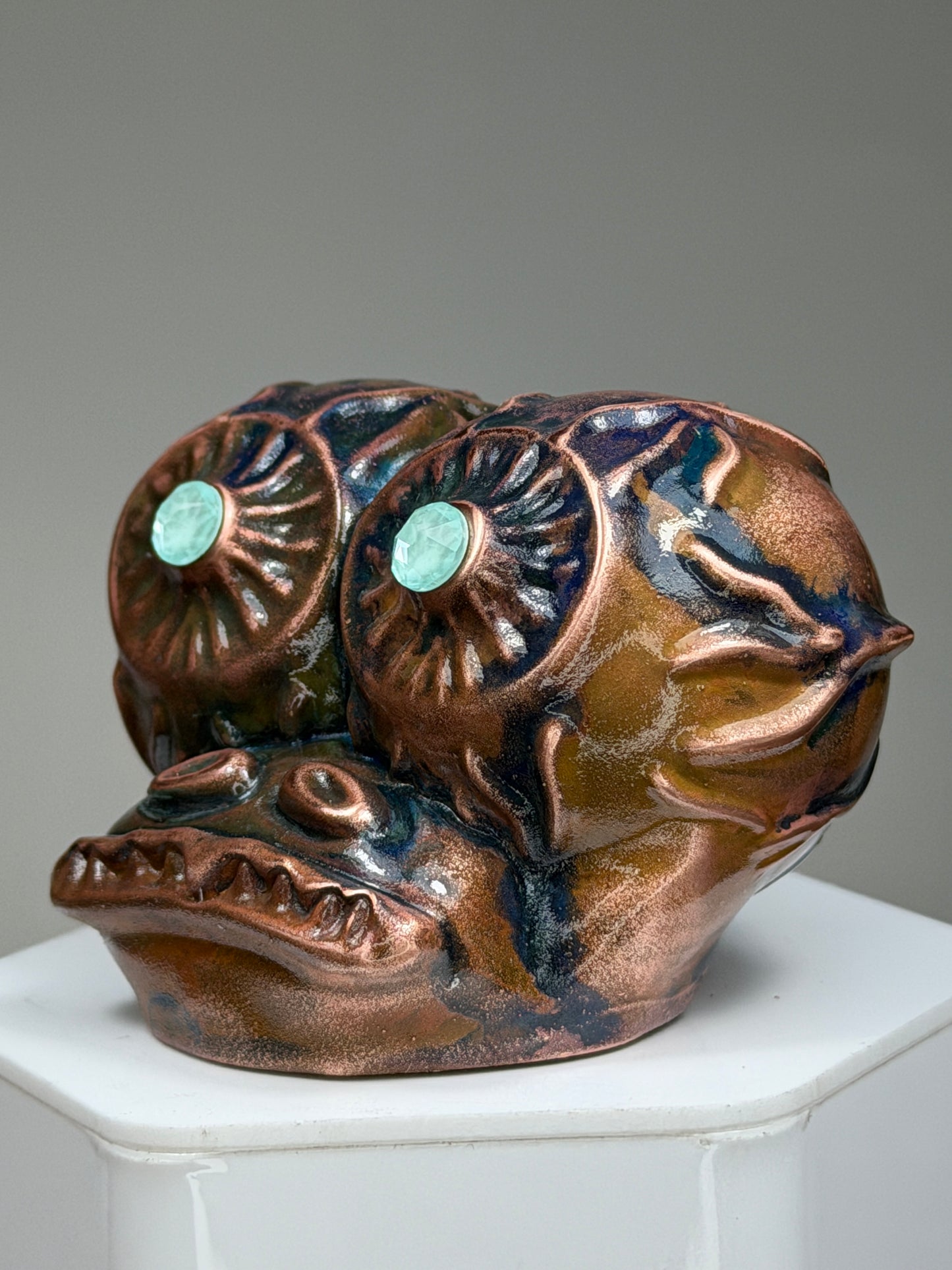 Eyeball Freak Head: Copper Plated Large Stem