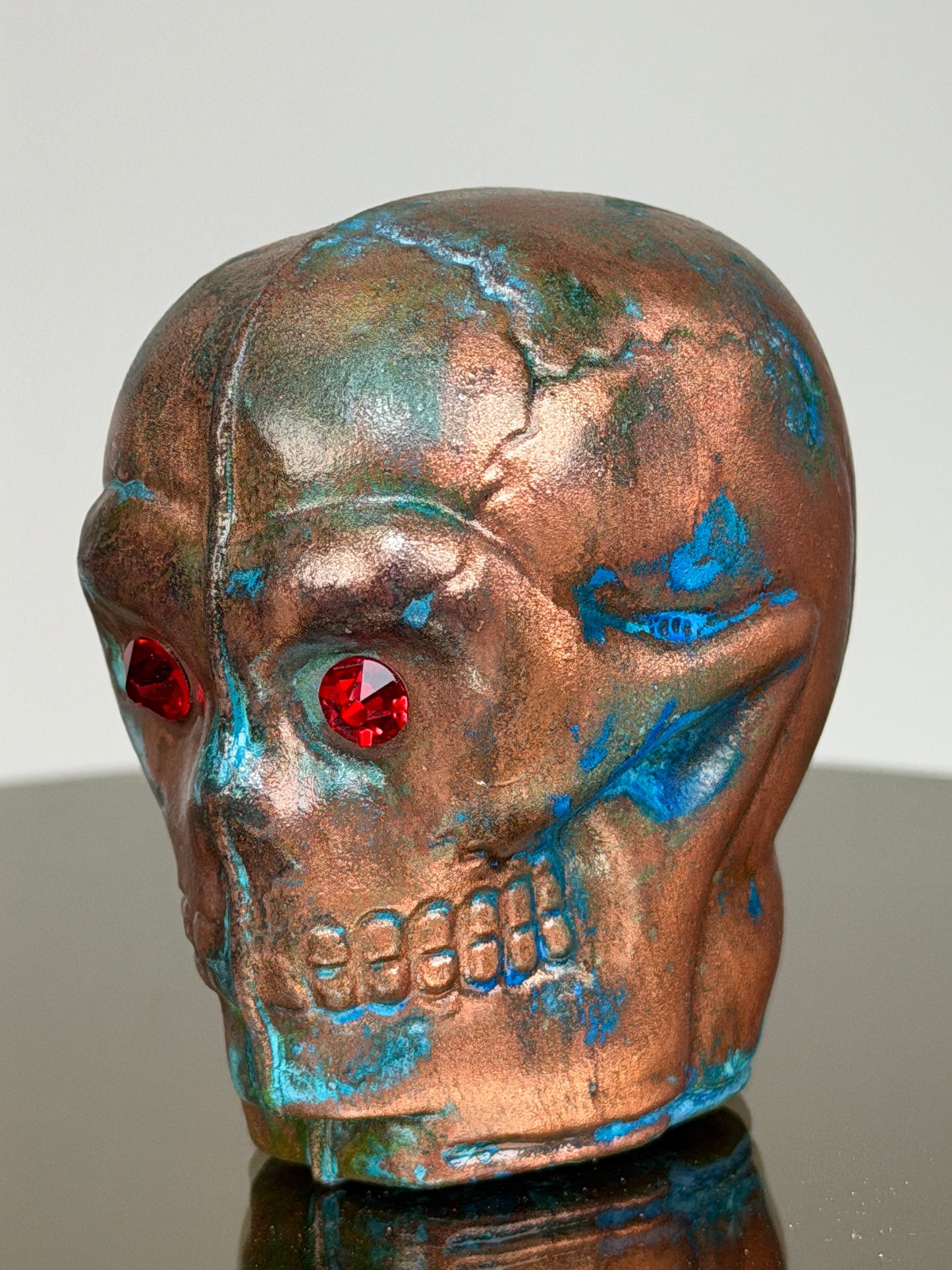 Skull Head: Copper Plated Ceramic