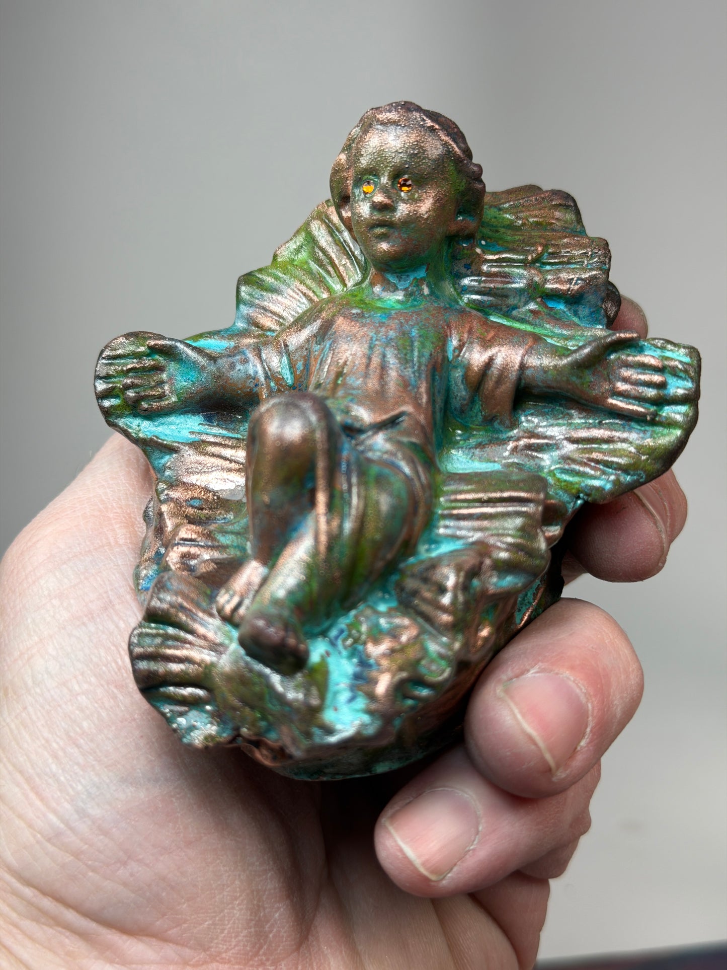 Big Hand Baby Jesus: Copper Plated Pinch