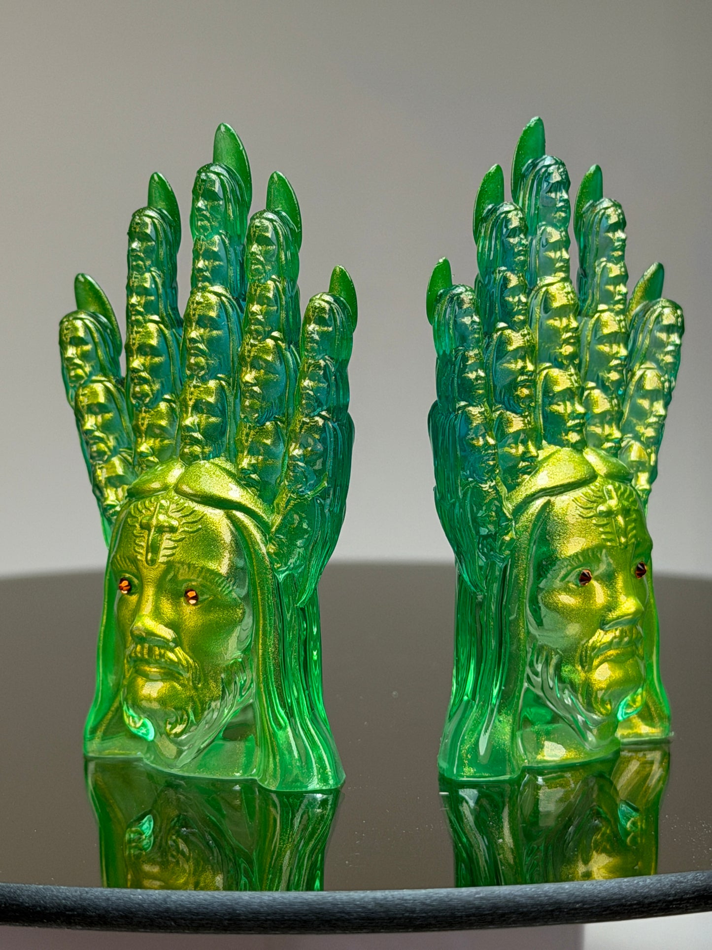 Jesus Christ Claws: Green and Gold (small set)