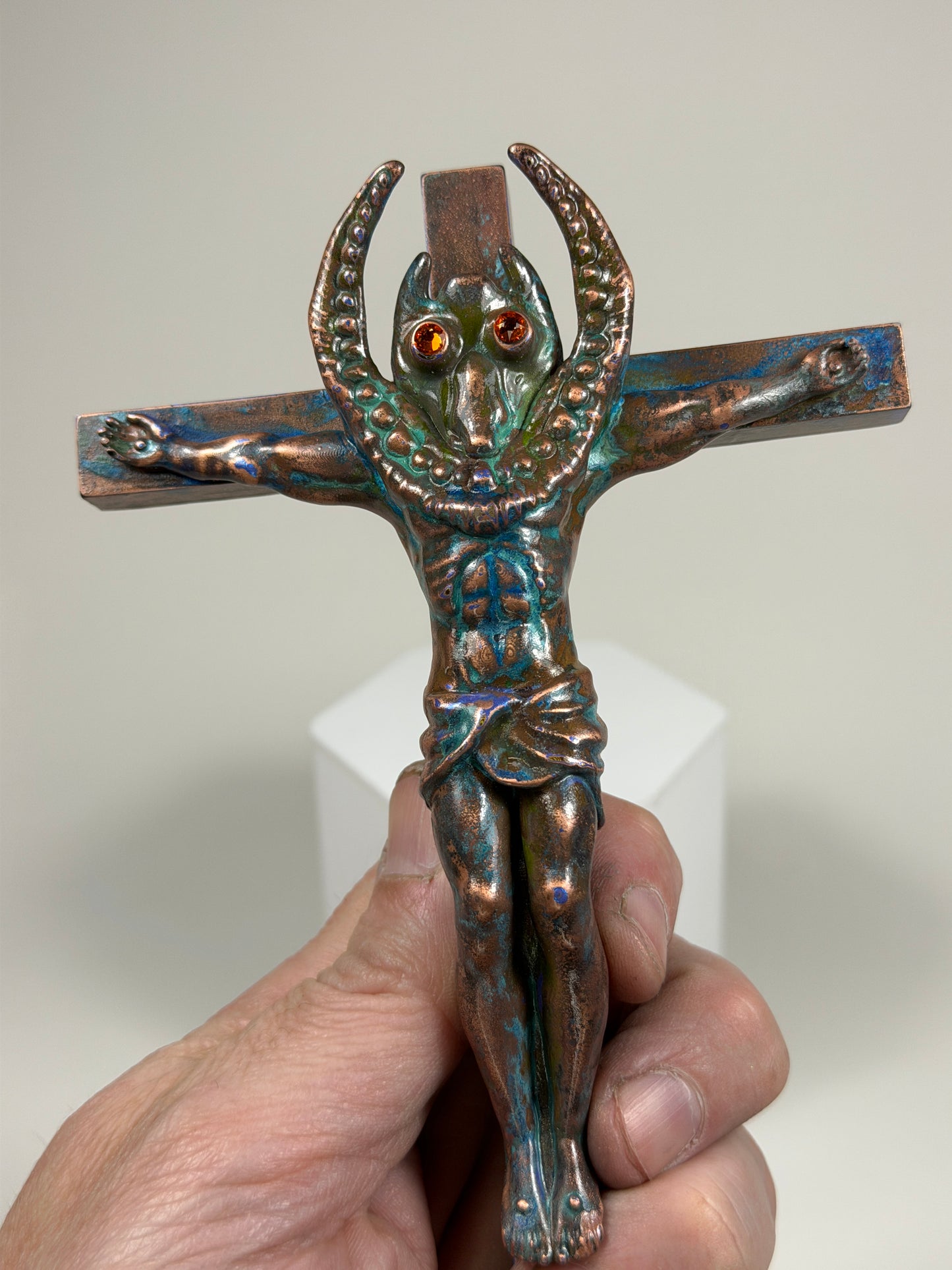 Christ on the Cross but he is an Sammy Smiles: Copper Plated Giggles