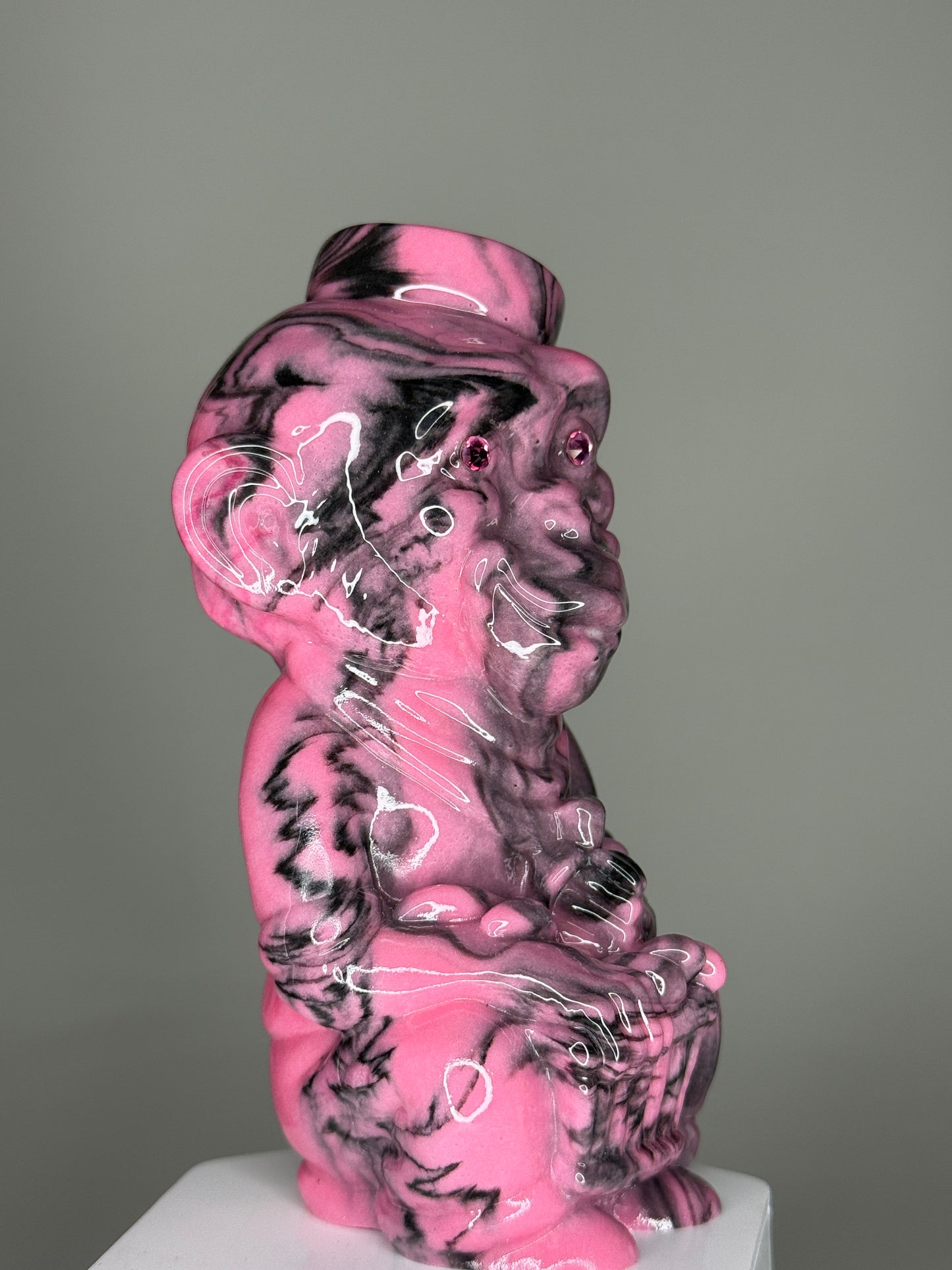 Monkey with Bananas: Marbled Pink/Black Glow