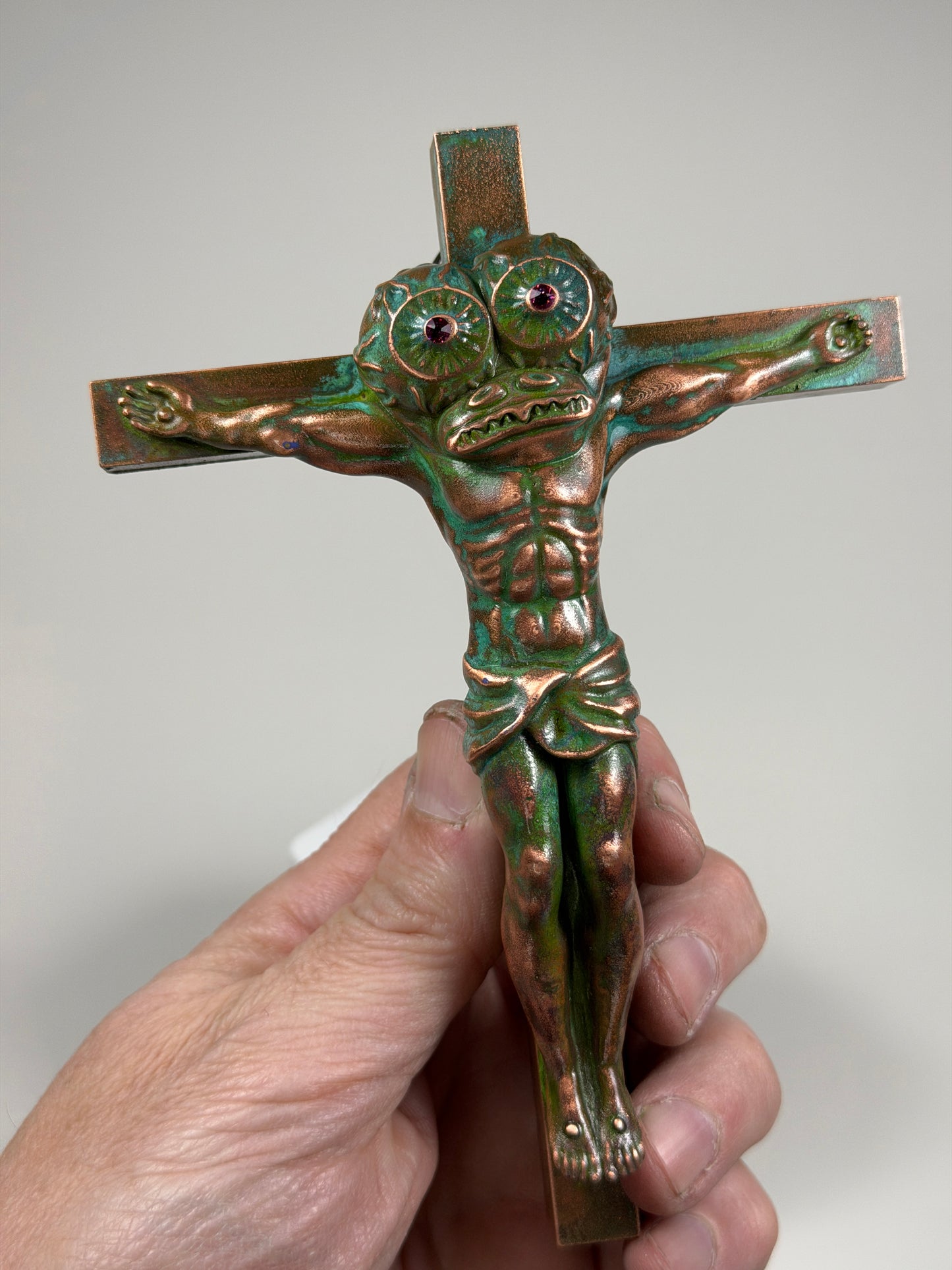 Christ on the Cross but he is an Eyeball Freak: Copper Plated Passion