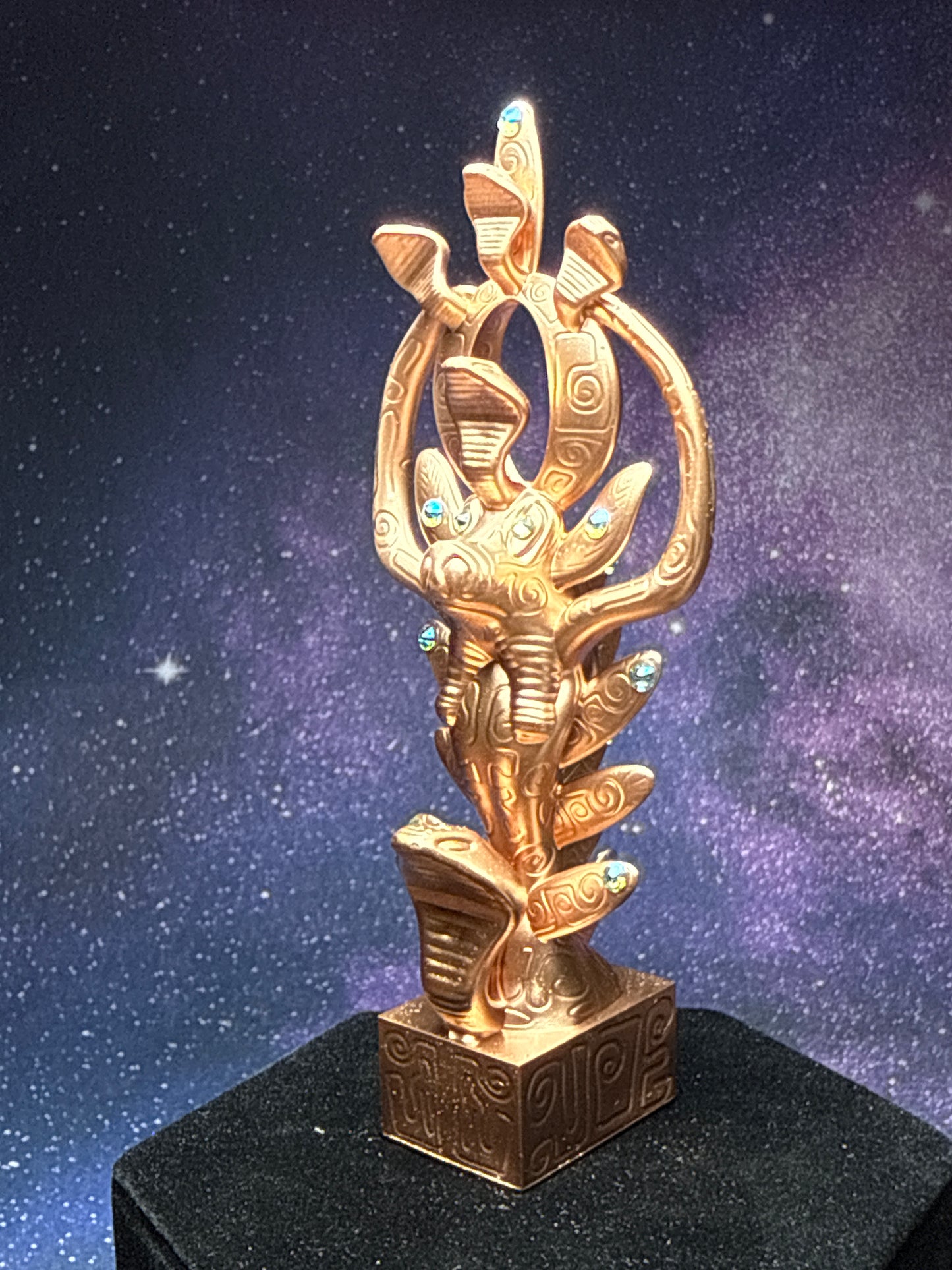 Egyptian Deer with Snakes: Chrome Copper