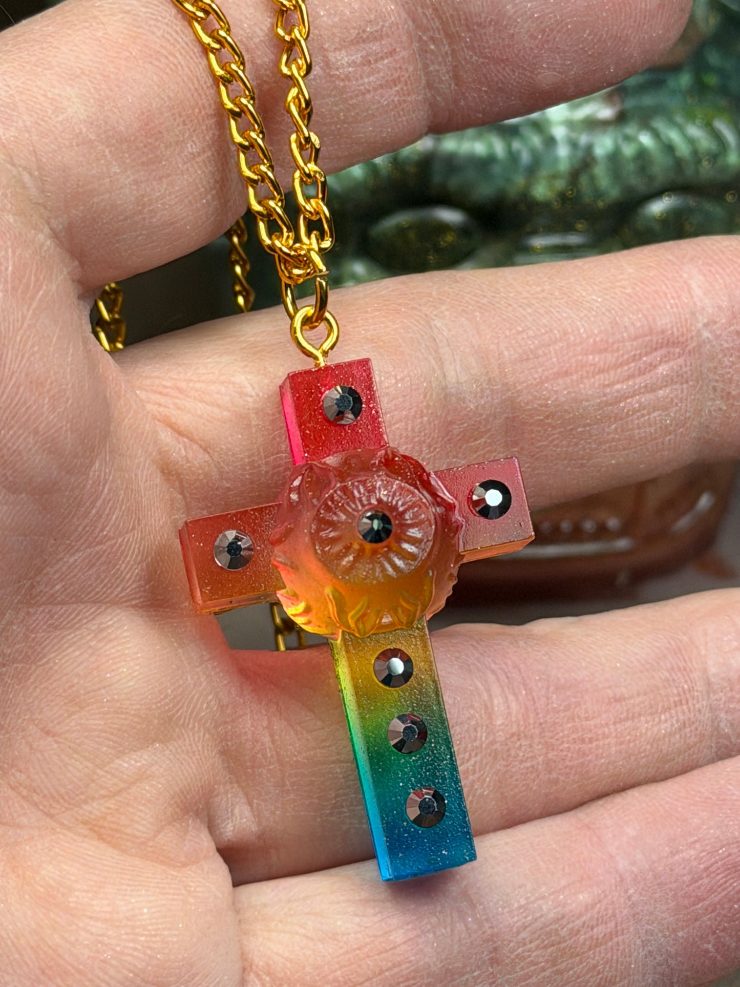 For urbodyelectric: The One True God’s Eyeball Necklace: Rainbow Dark II
