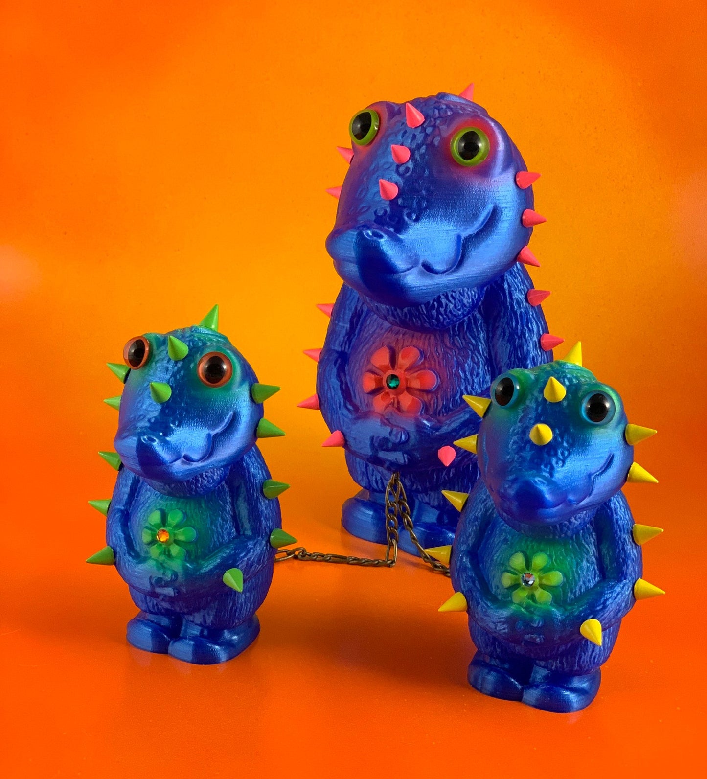 Crocodile Headed Monsters: Blue and Fluorescent