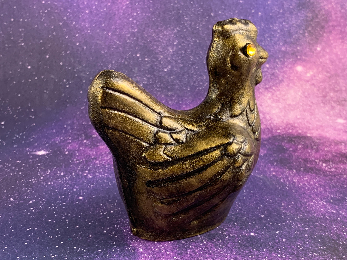 Golden Chicken Chalkware