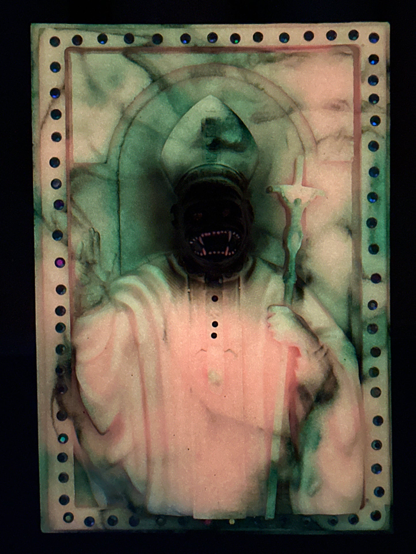 The Ape Bishop: Glow in the Dark Pink Marbled