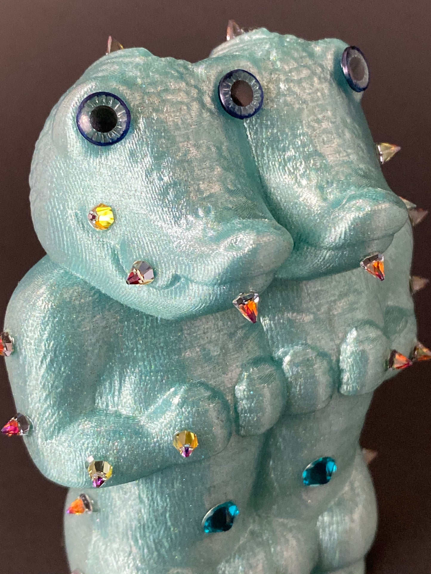 Double Headed Crocodile Ape: Glitter Teal