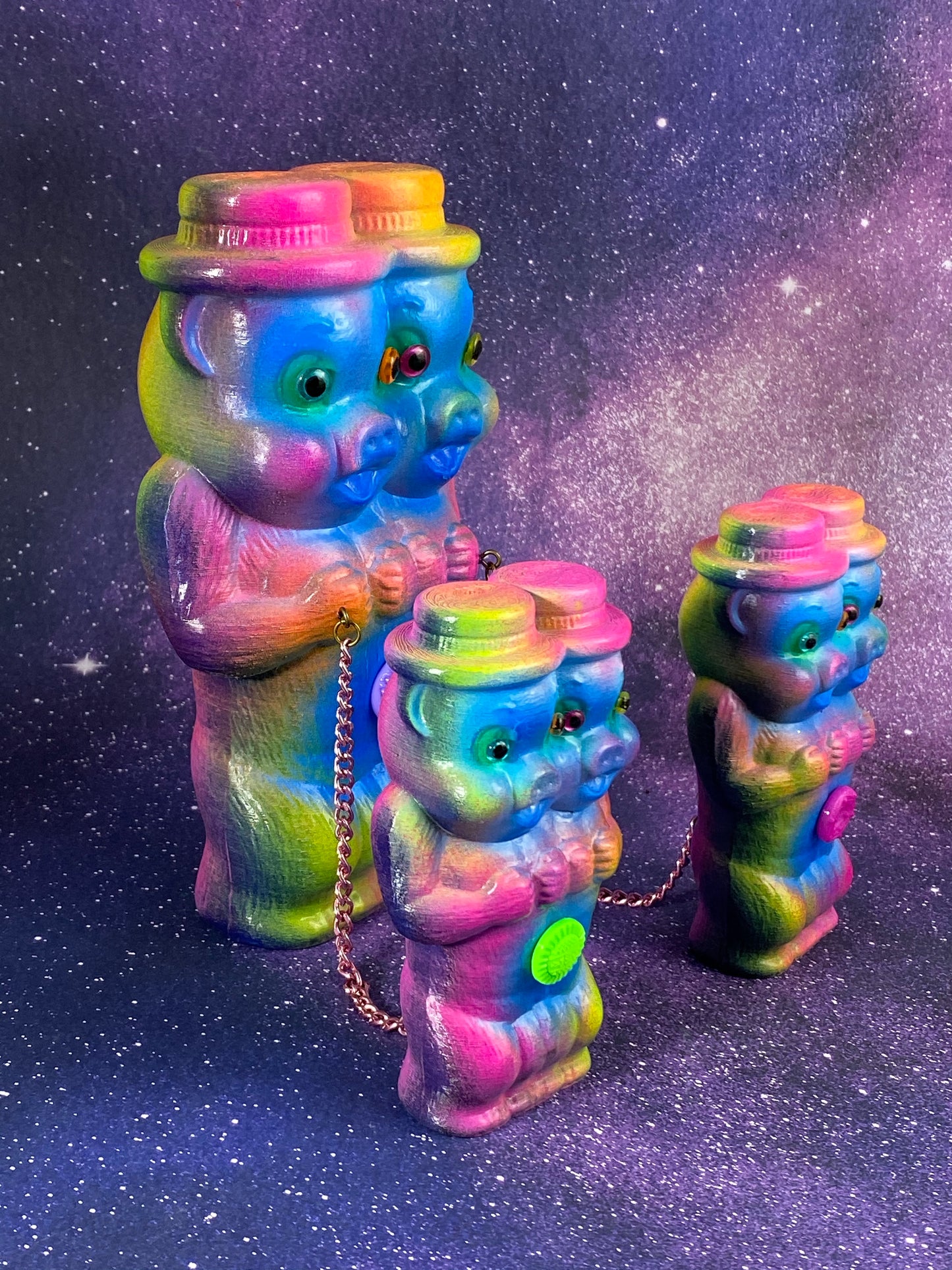 Neon Two Headed Pig Ape Freaks