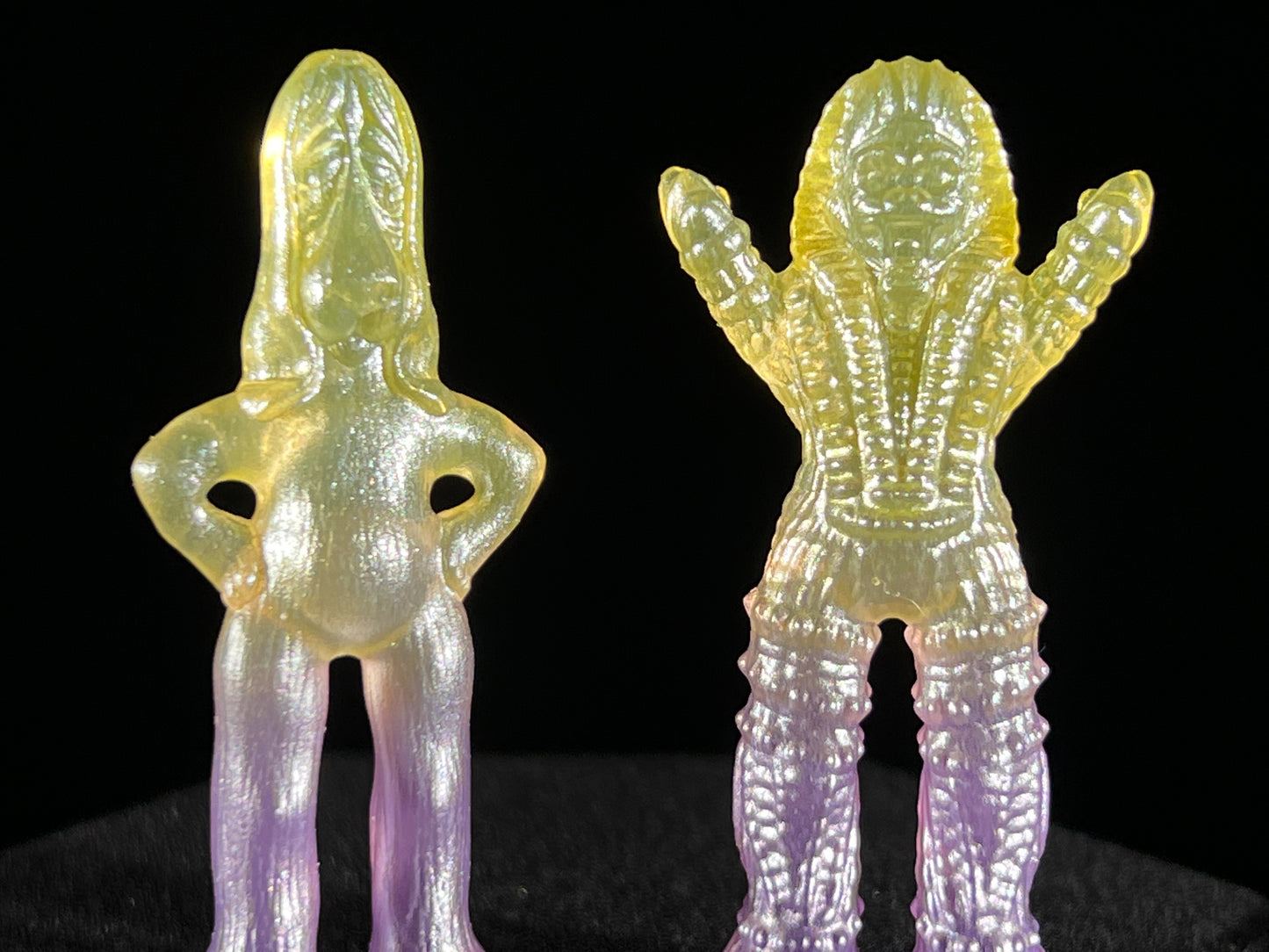 Long Leg League: Metallic Pastel Yellow/Purple