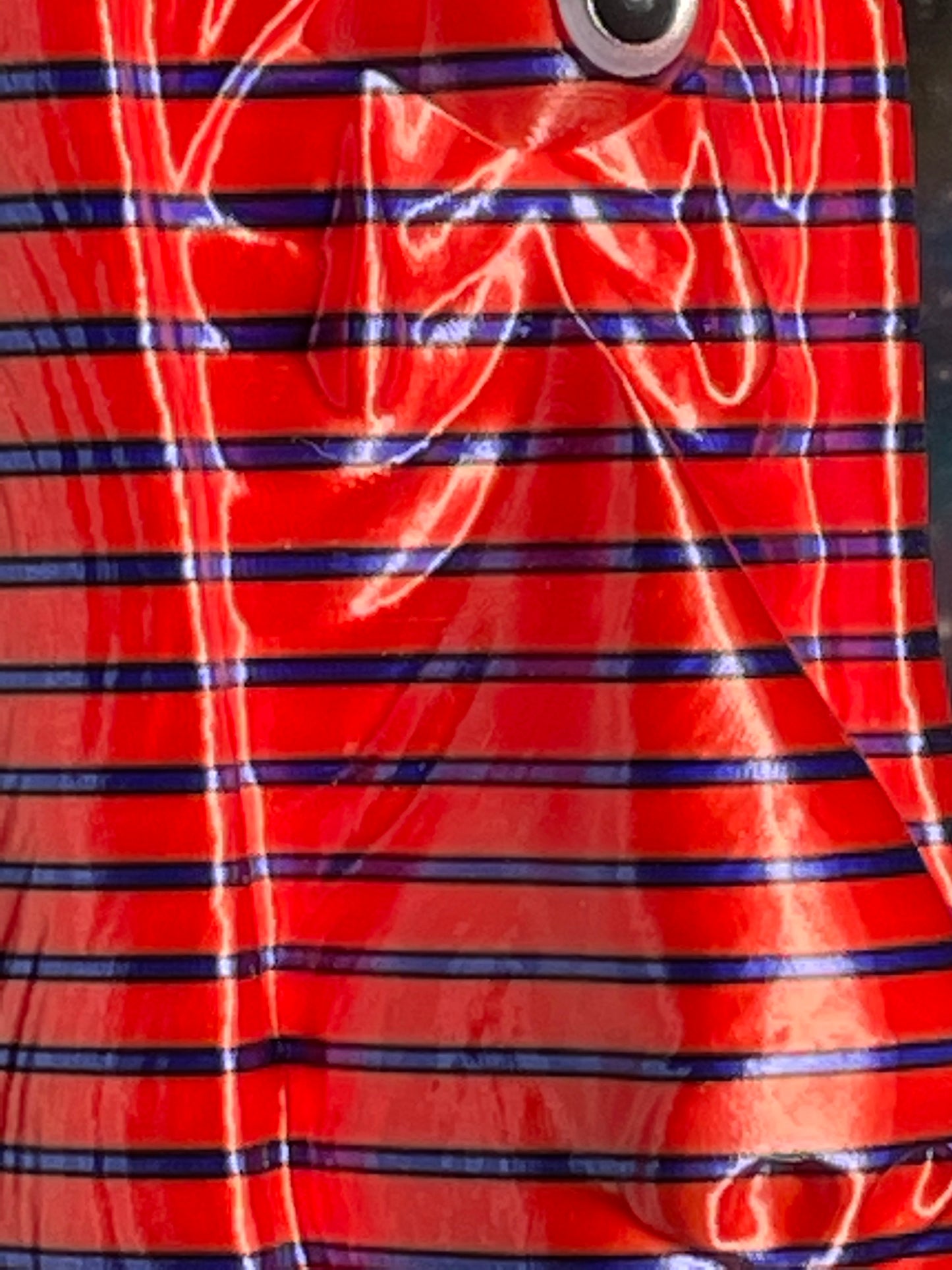 Cyclops Sad Dog: Red with Purple Stripes