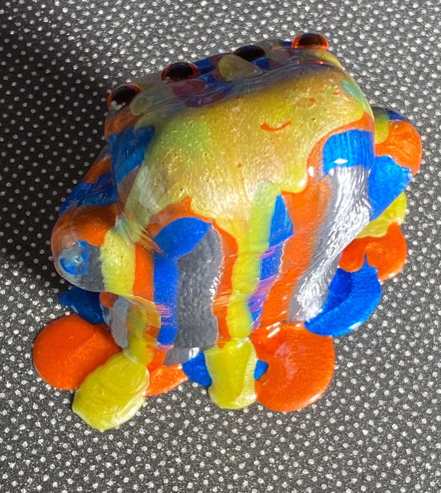 Freak of Nature 3 Headed Ape: Color Dump, Pearlescent Blue, Yellow, Orange