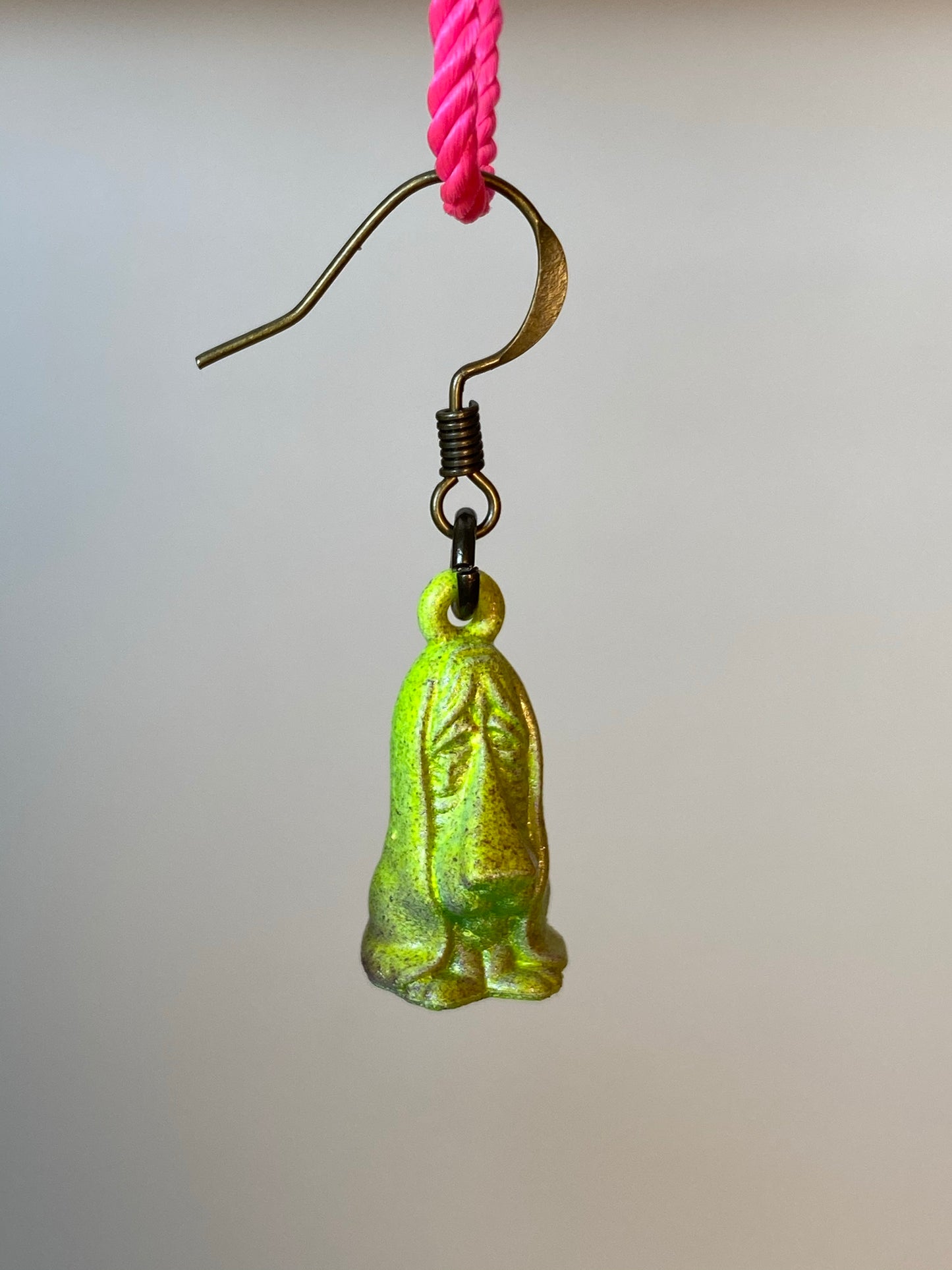 Sad Dog Earribgs: Yellow with Purple Speckles