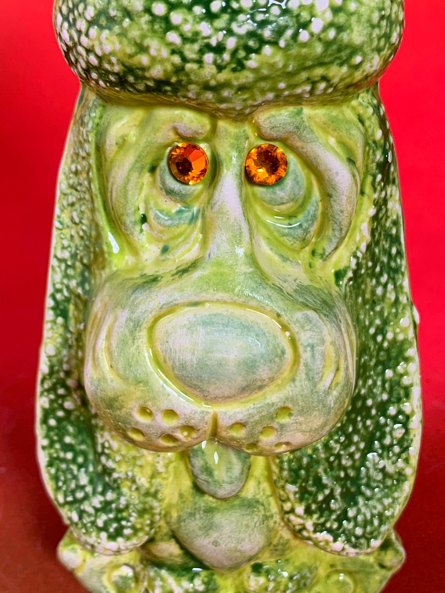 Sick Dog Green with Orange Eyes