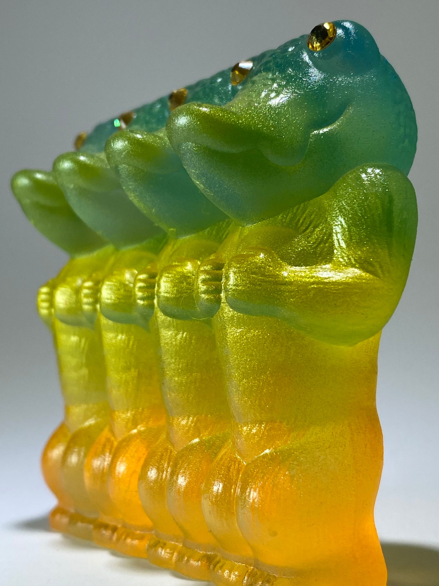 Crocodile Ape Cult, 4 Headed: green/yellow/orange