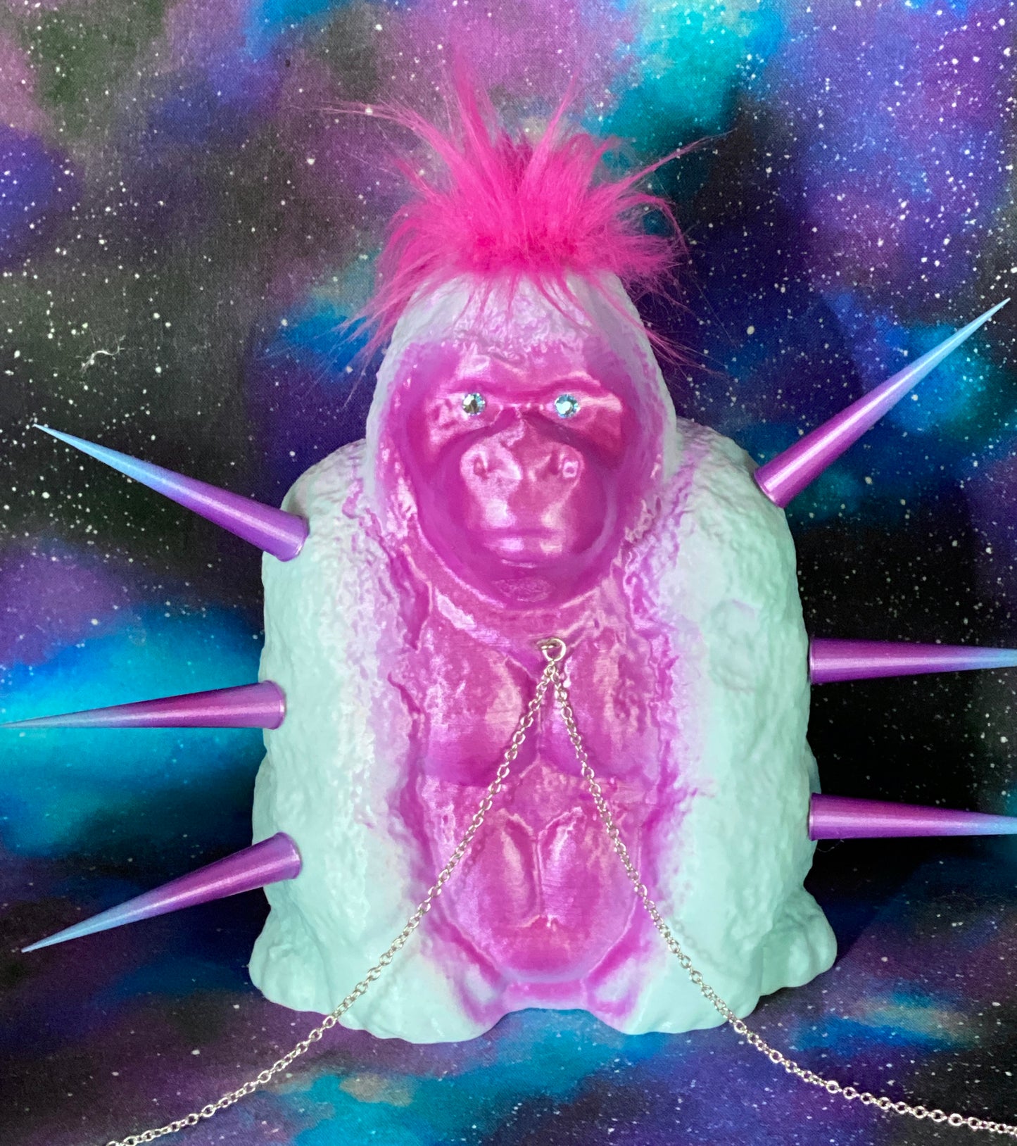 Gorilla with Cats: Pink and Blue