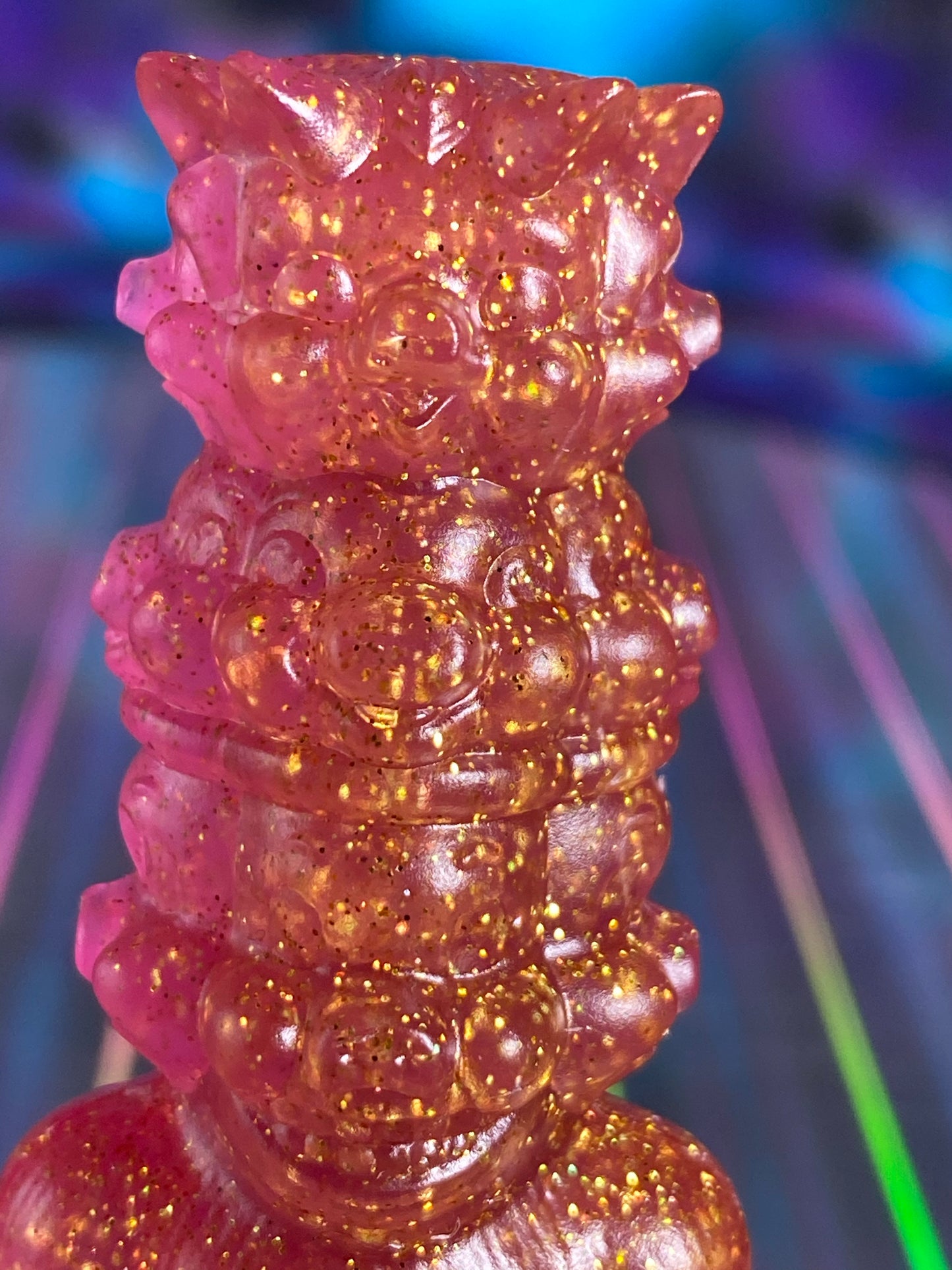 Pig Stack Ape: Resin Cast ROYGBIV Plus Pink/gold