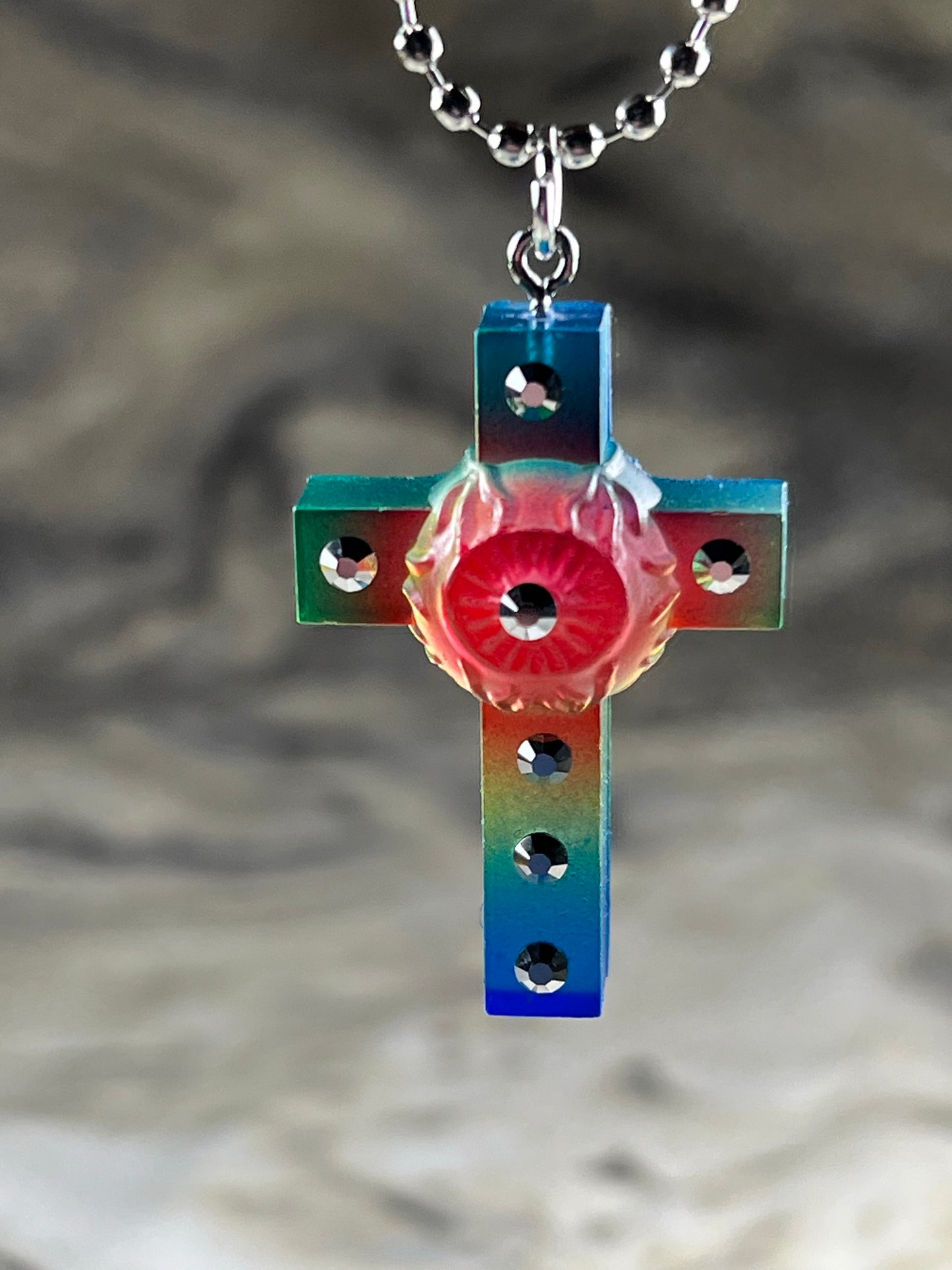 The One True God’s Eyeball Necklace: Rainbow Dark
