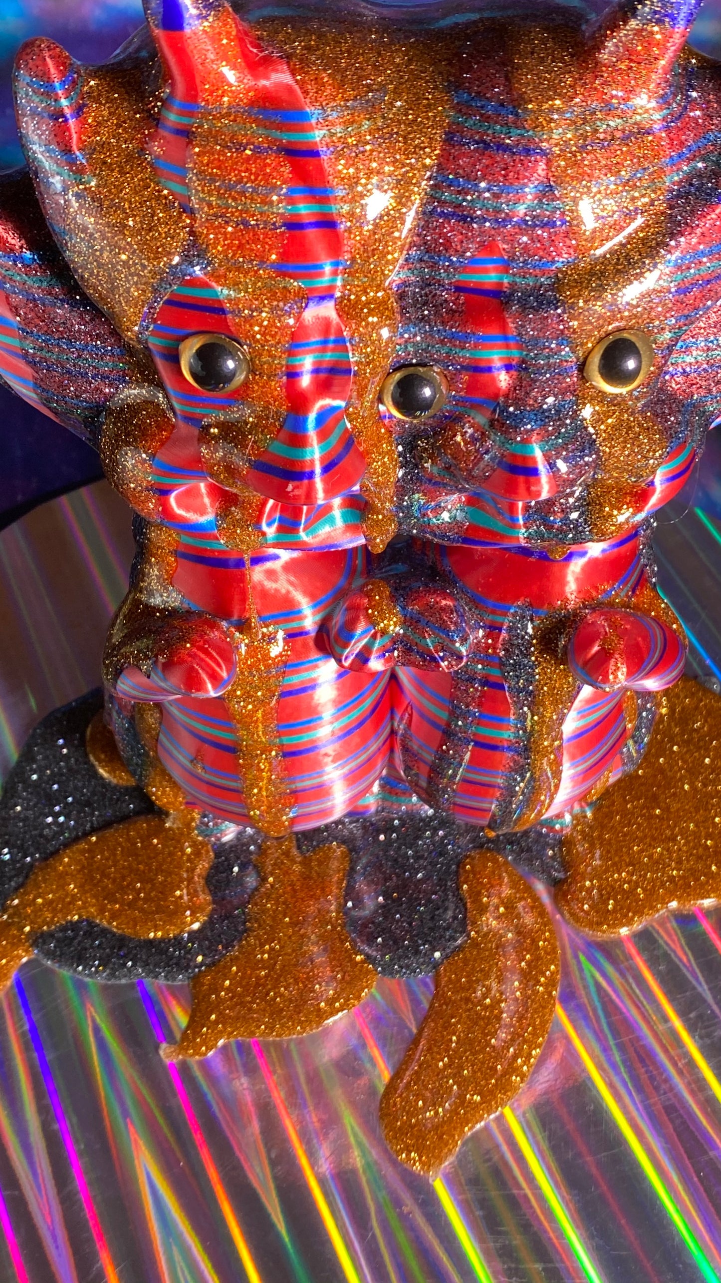 Glitter Dump: Double Aton Pig, Gold and Black Glitter