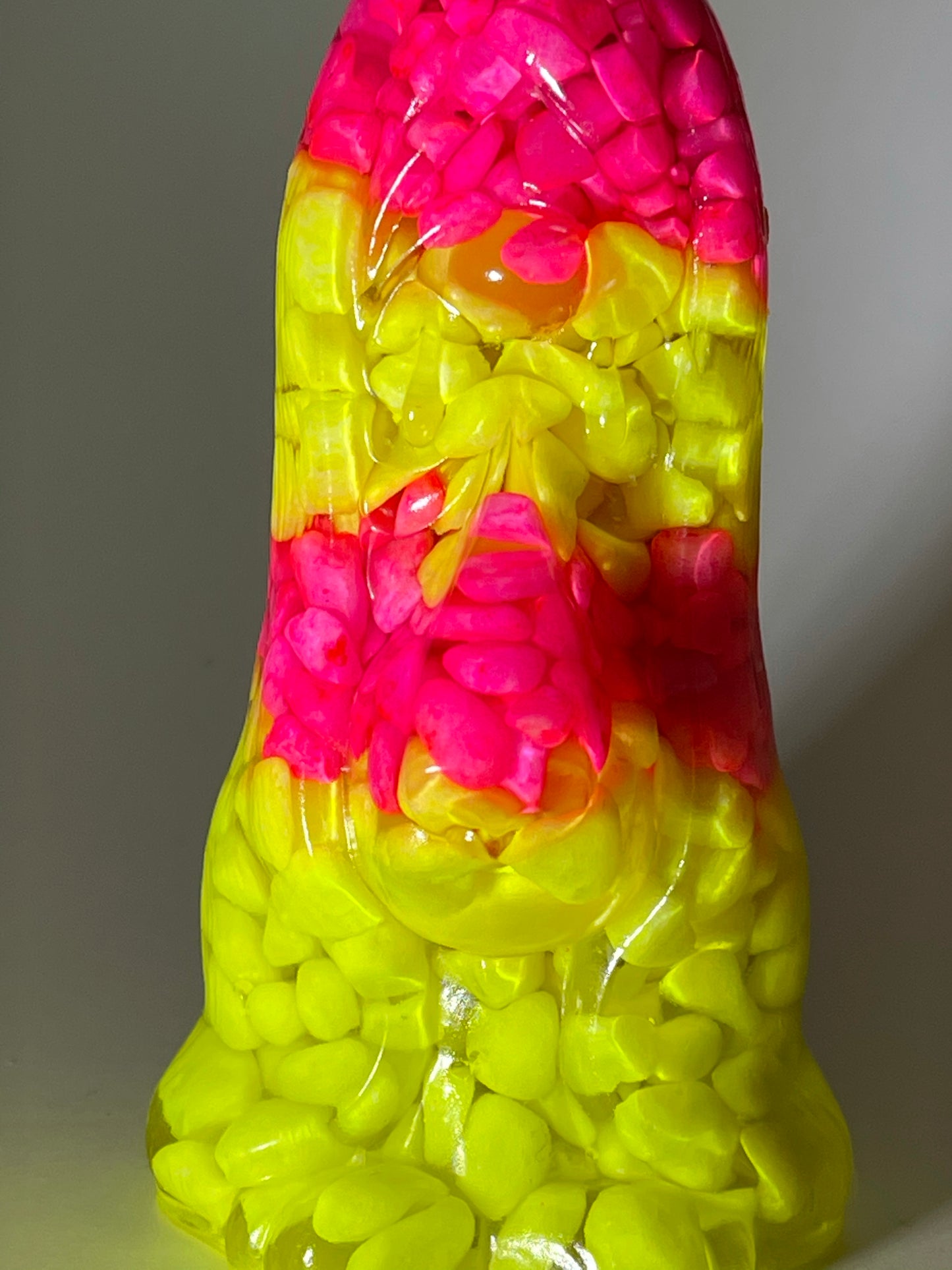 Cyclops Sad Dog: Resin Cast with Neon Stones