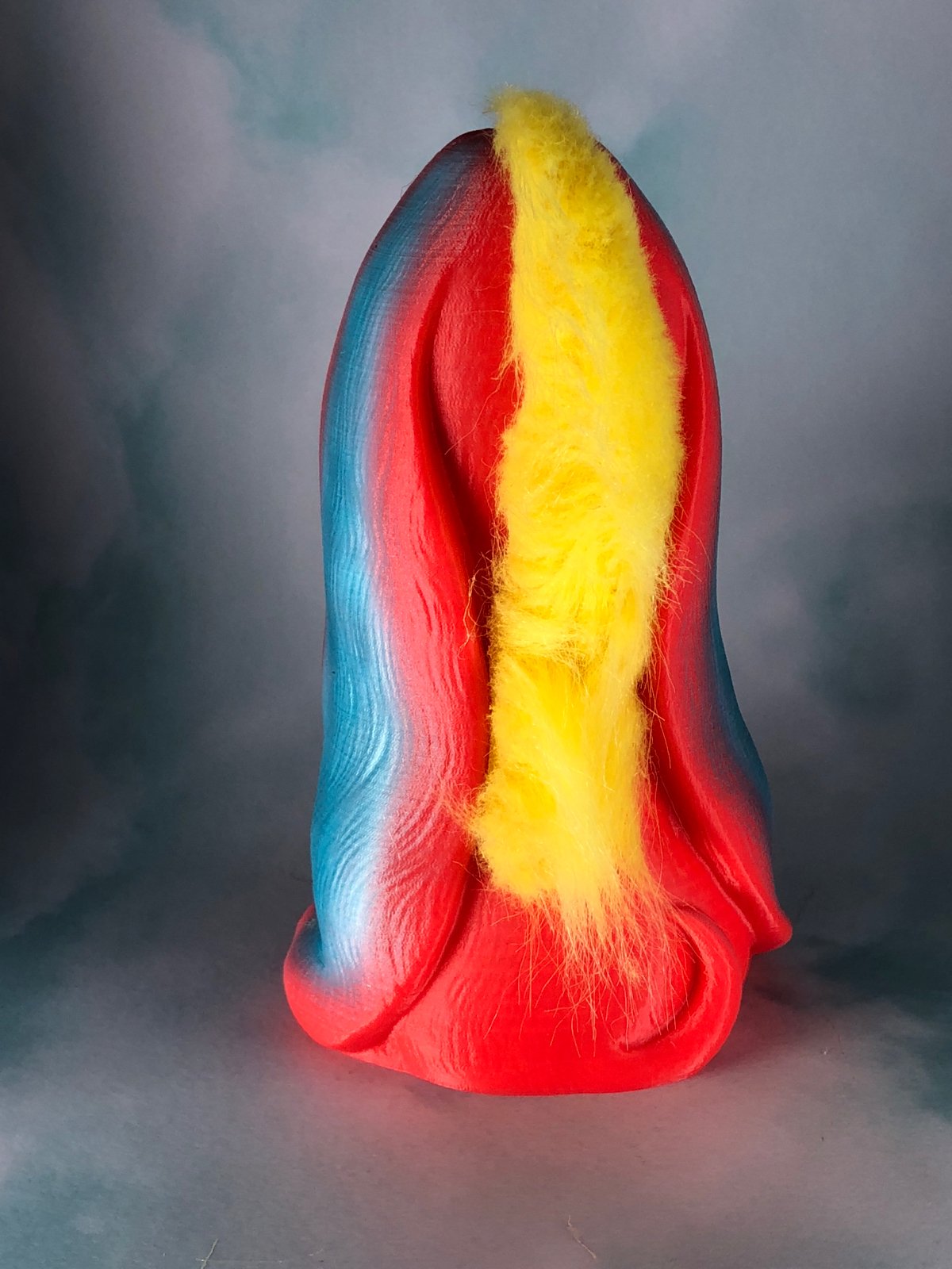 Sad Dog with Mohawk, Fluorescent Red