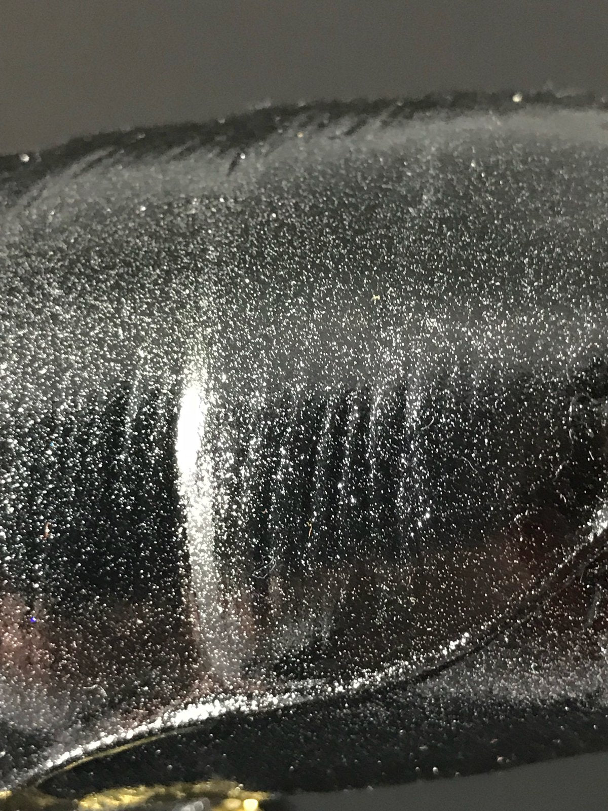 Black ET with rhinestone eyes, gold chain and metal flake