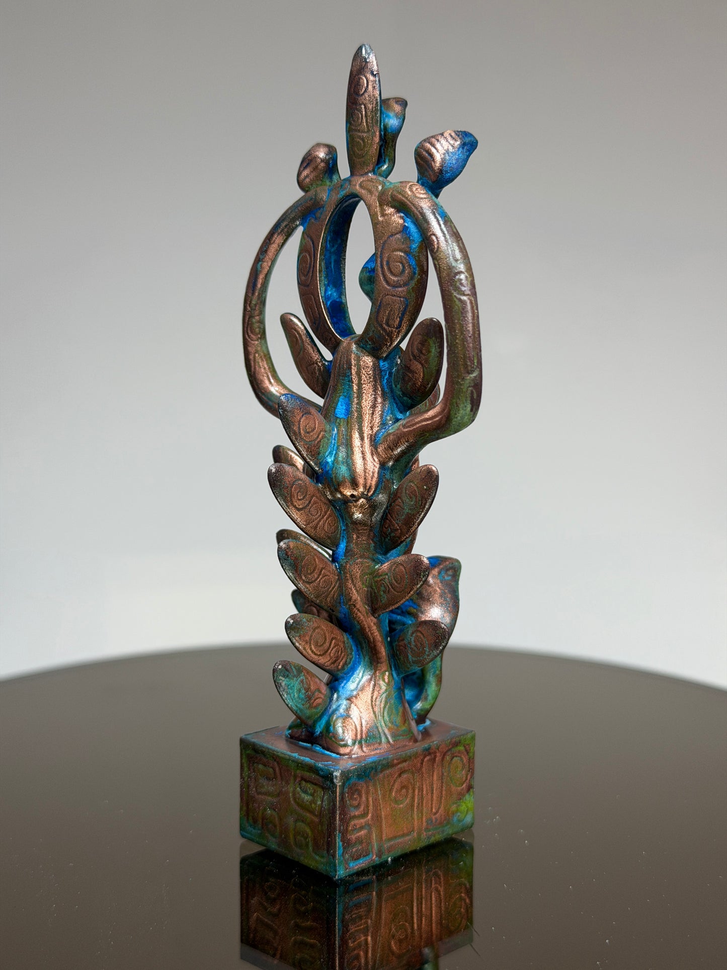 Egyptian Deer with Snakes: Copper Plated Noble