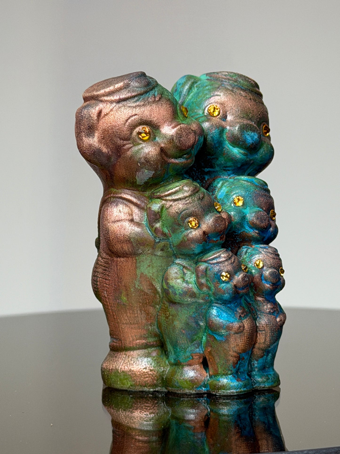 Flower Pig Generations: Copper Plated Rows