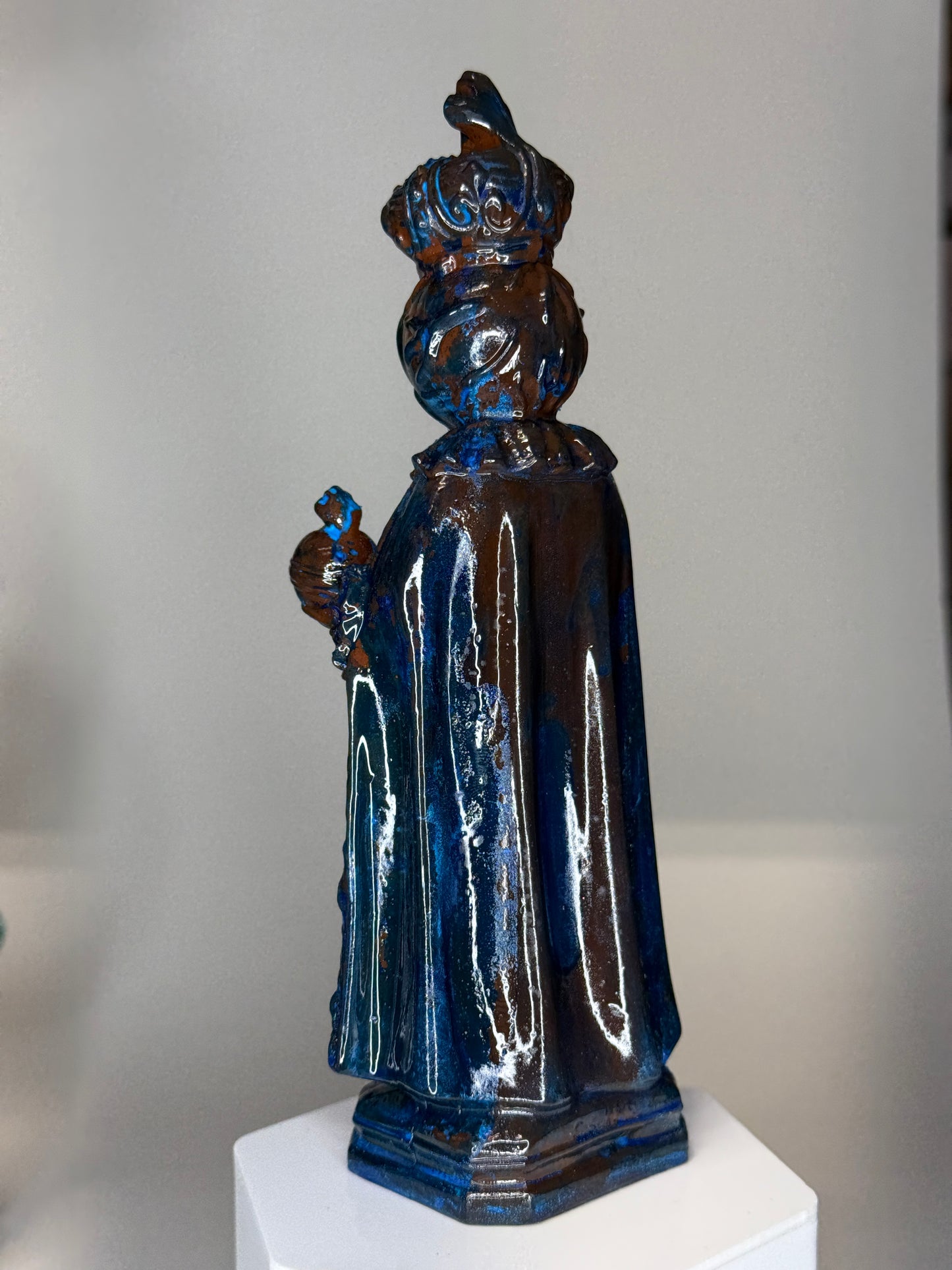 Saint Eye: Cold Cast Copper, Blue Patina