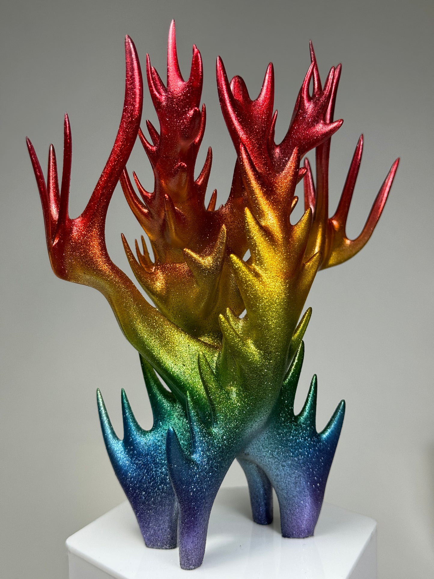 Antler Beast Glyph: Metal Flaked Rainbow