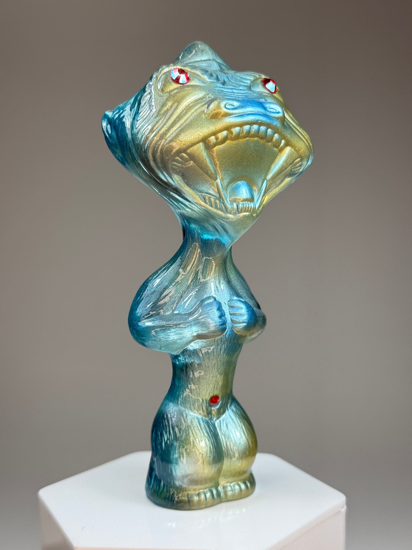 Fisheye Ape: Clear with Blue and Gold