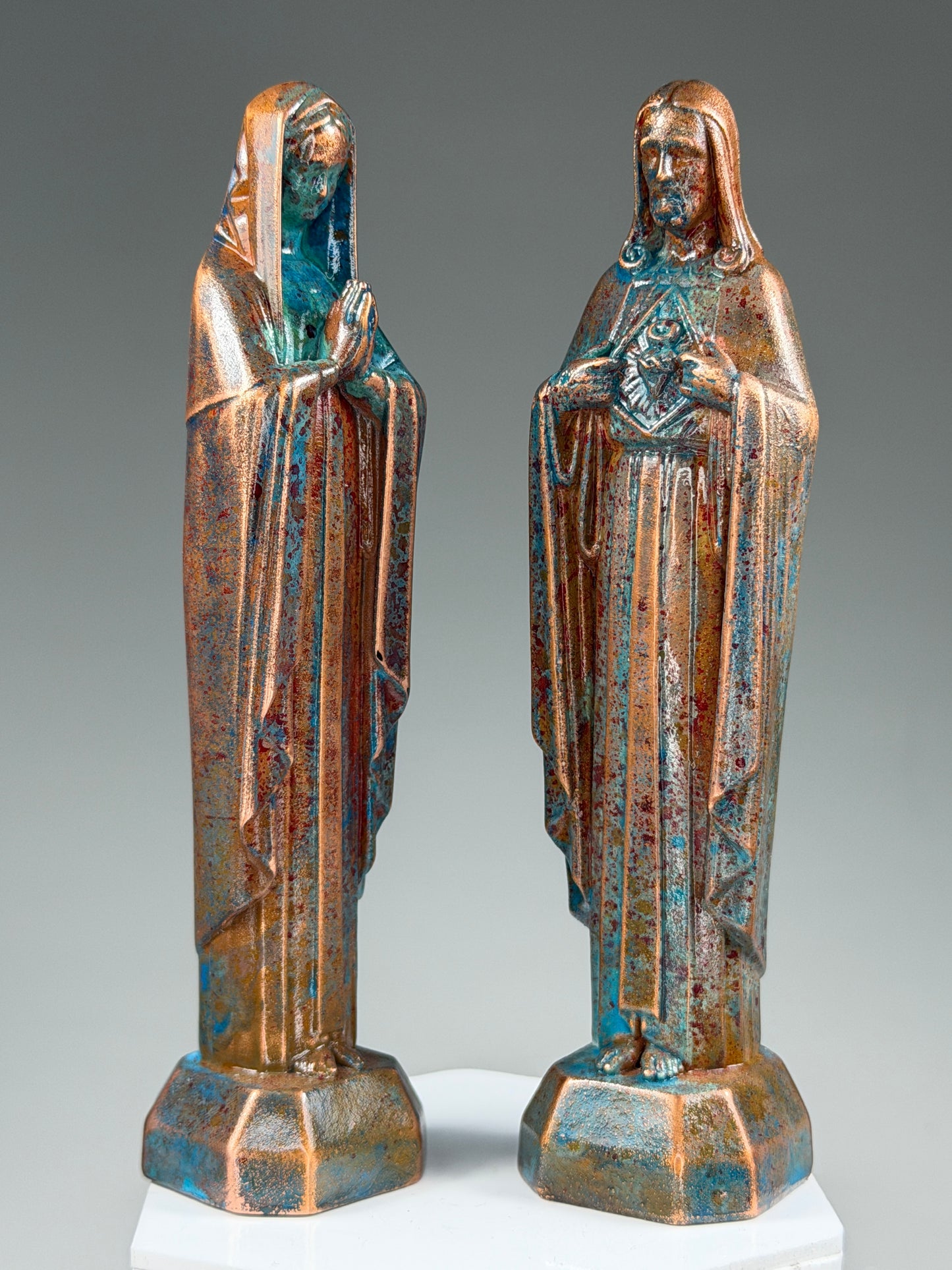 Modern Jesus and Mary: Copper Plated Hope Set