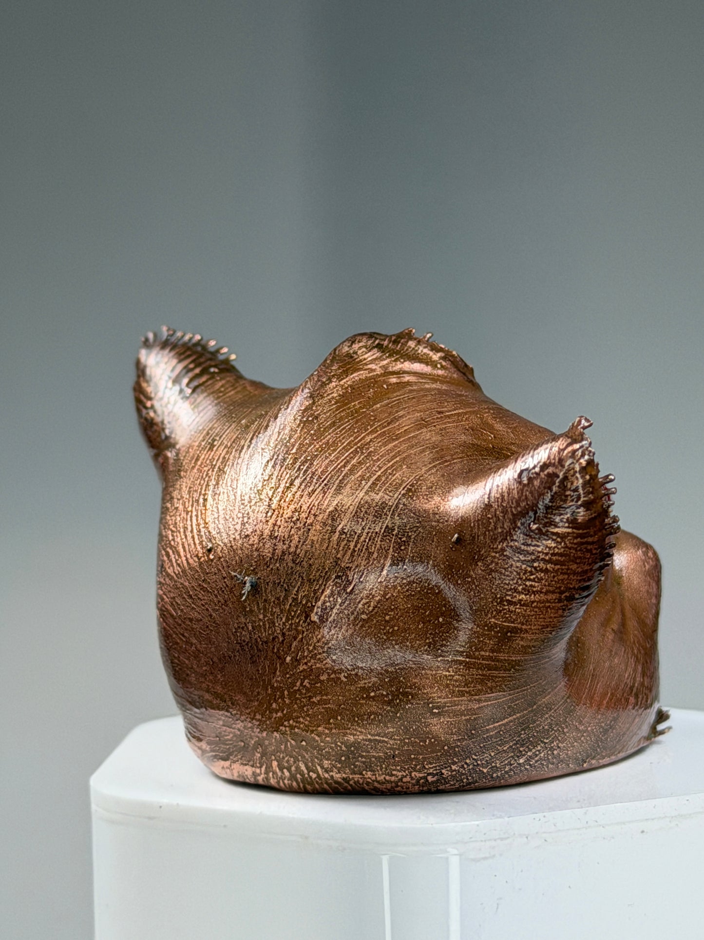 Twisty Pig Head: Copper Plated Happiness