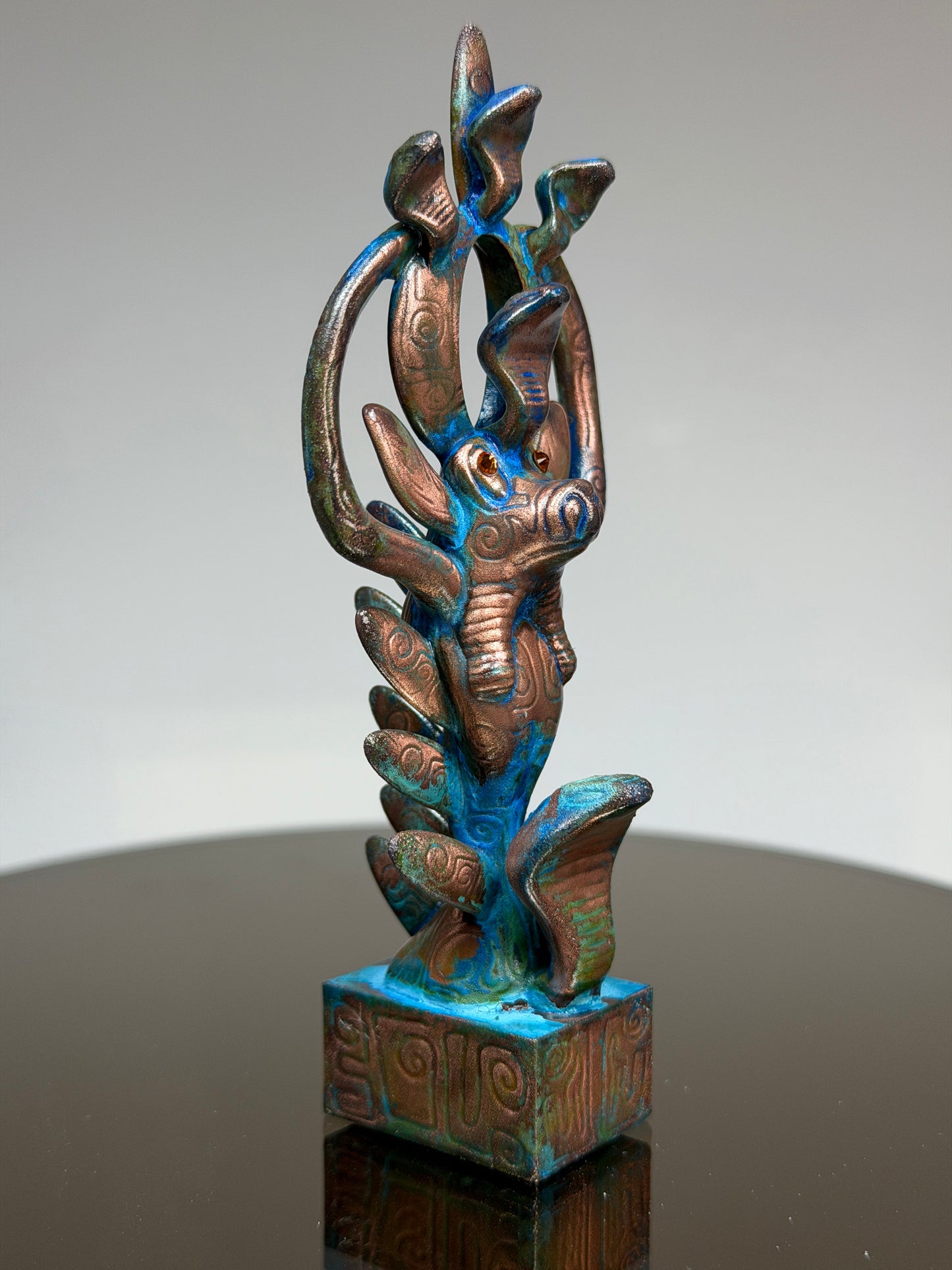 Egyptian Deer with Snakes: Copper Plated Peaceful