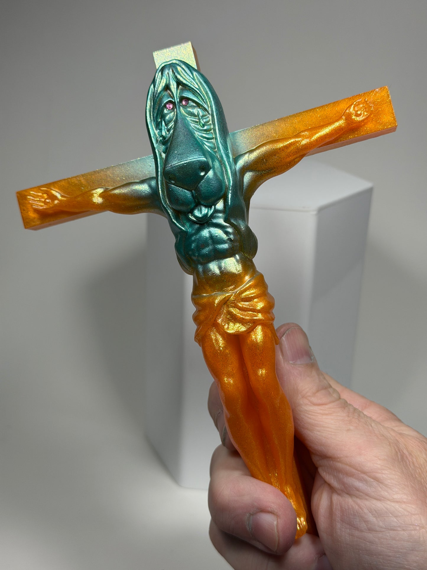 Christ on the Cross but he is a Sad Dog (Big Choice)