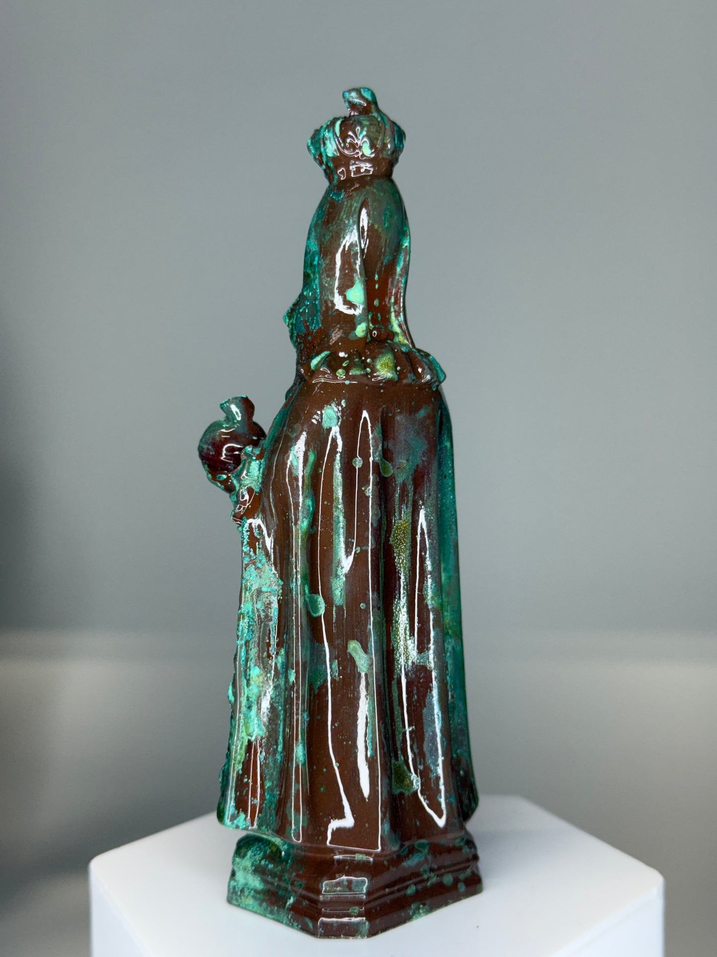 Saint Sad Dog: Cold Cast Copper, Corroded