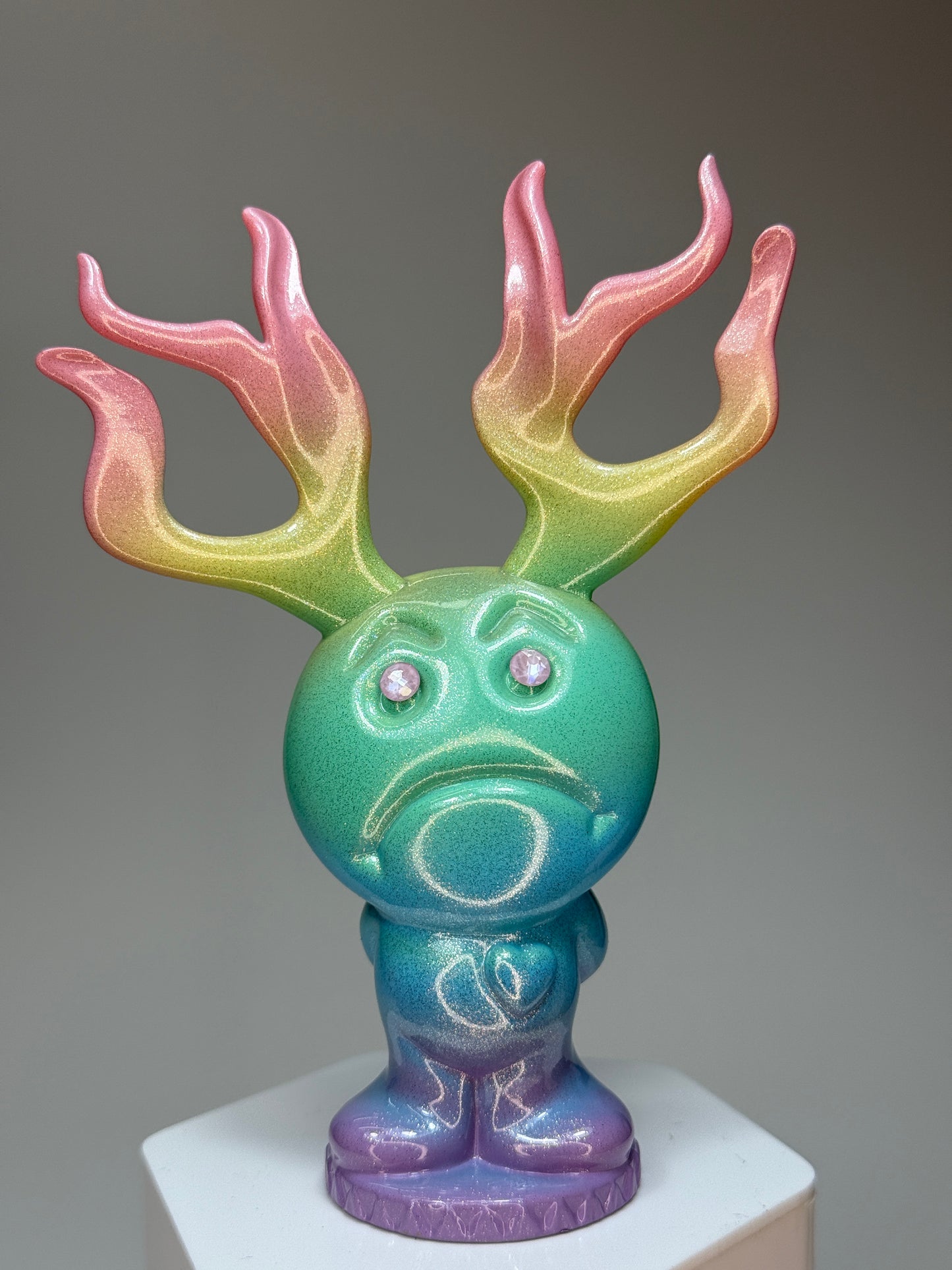 Sad with Antlers: Pastel Rainbow