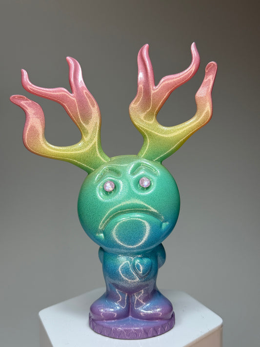 Sad with Antlers: Pastel Rainbow