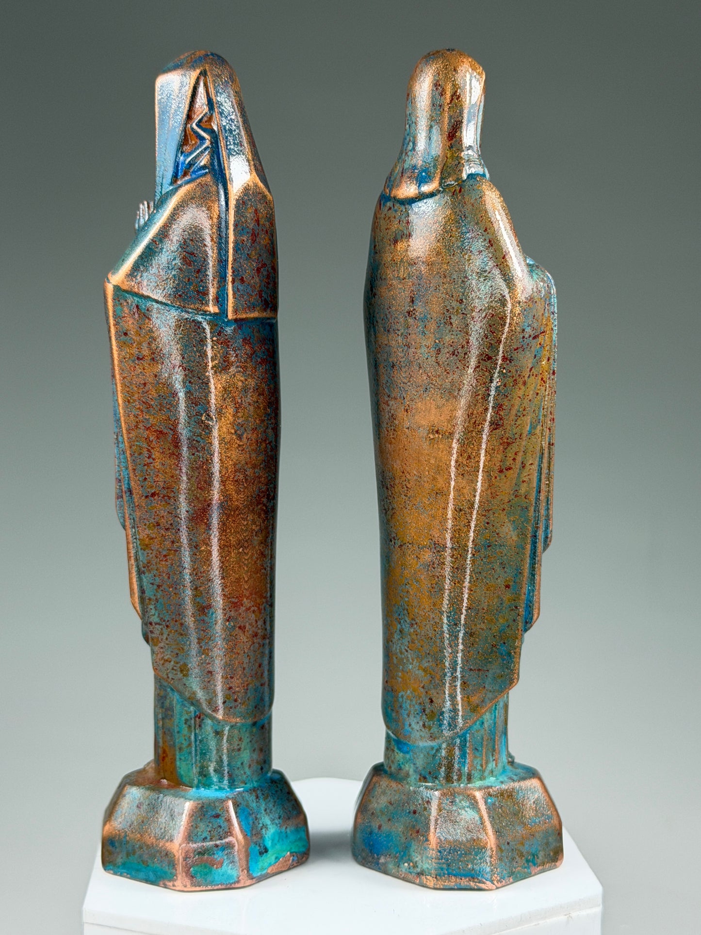 Modern Jesus and Mary: Copper Plated Hope Set