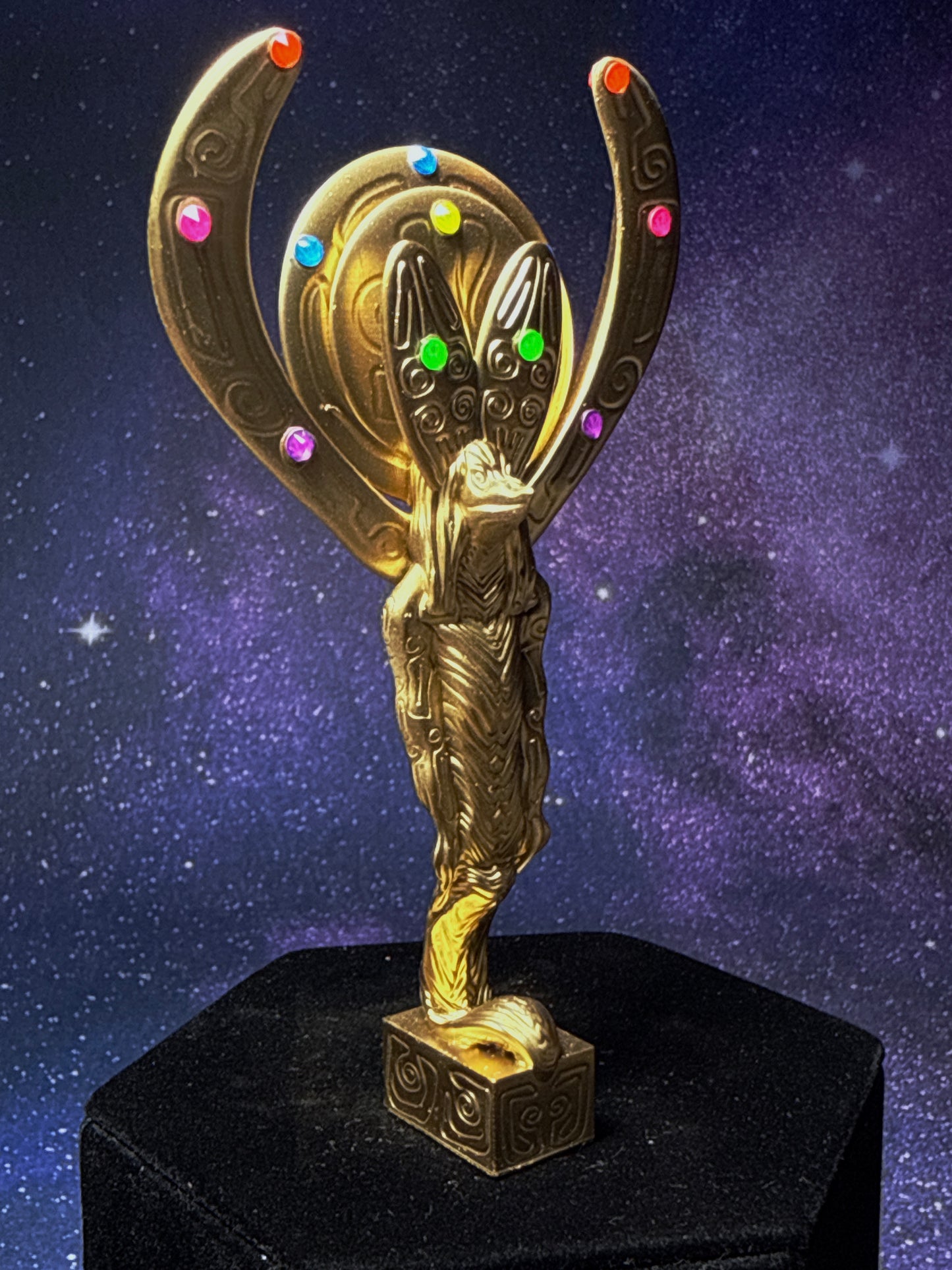 Ibis Serpent Mummy: Gold with Neon Rhinestones