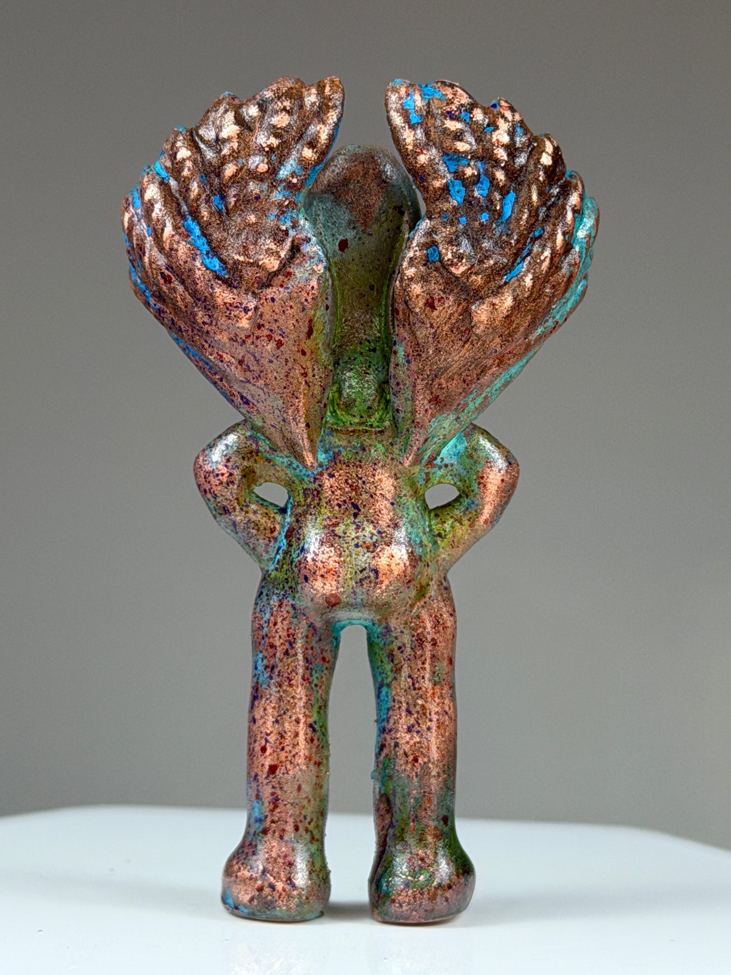 Winged Tall Sad Dog: Copper Plated