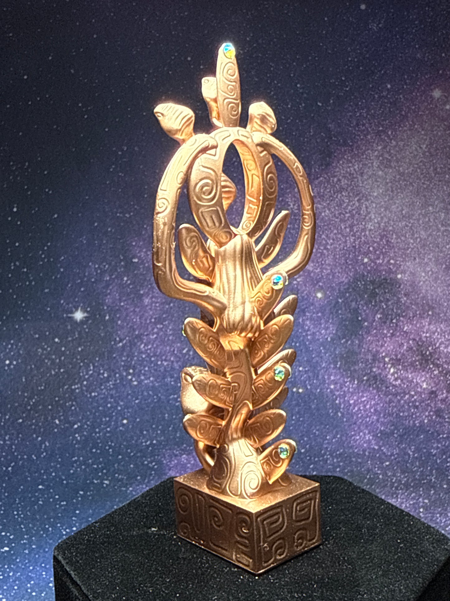 Egyptian Deer with Snakes: Chrome Copper