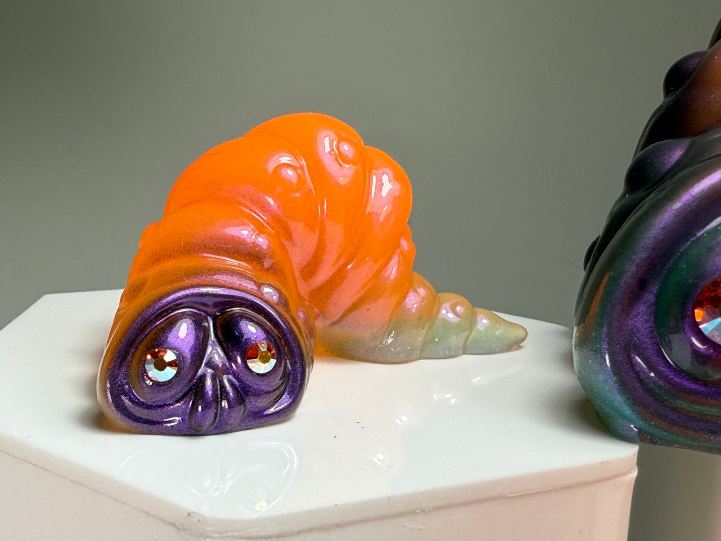 Worm: Orange with Puple/Blue (Glow) Set of 7