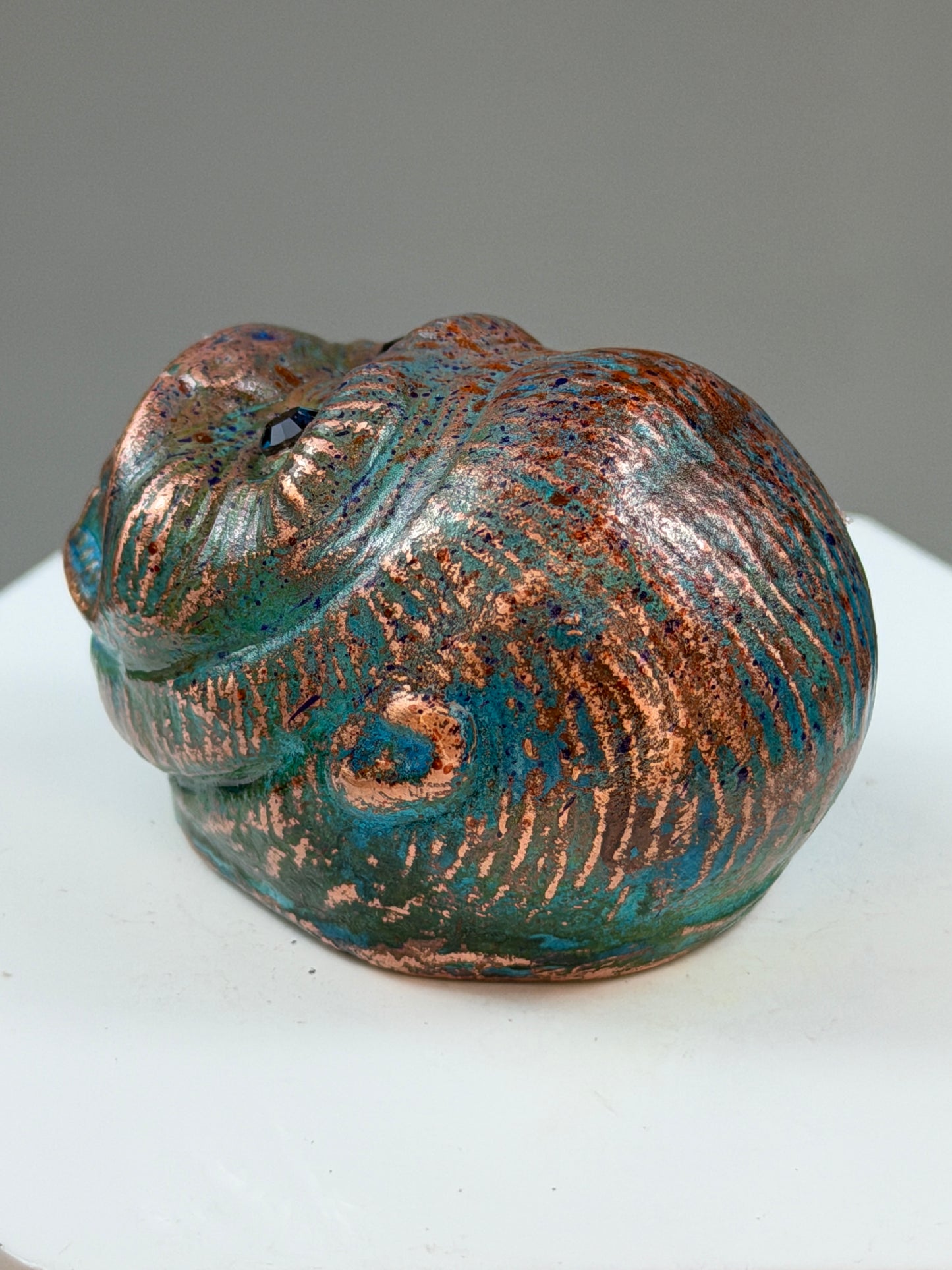 Ape Head: Copper Plated Purple Eyes