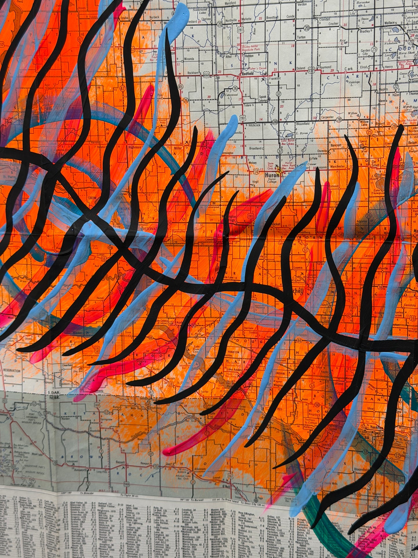 Mobil North and South Dakota Map 1966