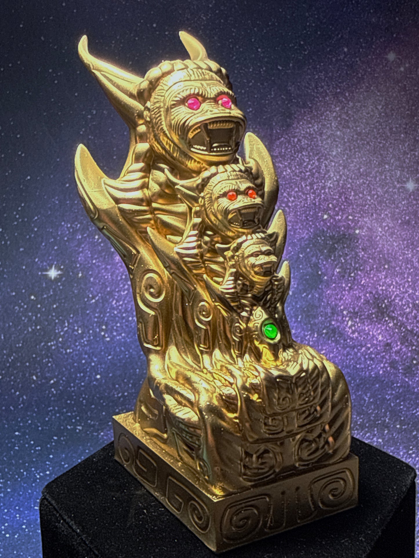 Egyptian Cosmonaut Apes: Gold with Neon Rhinestones