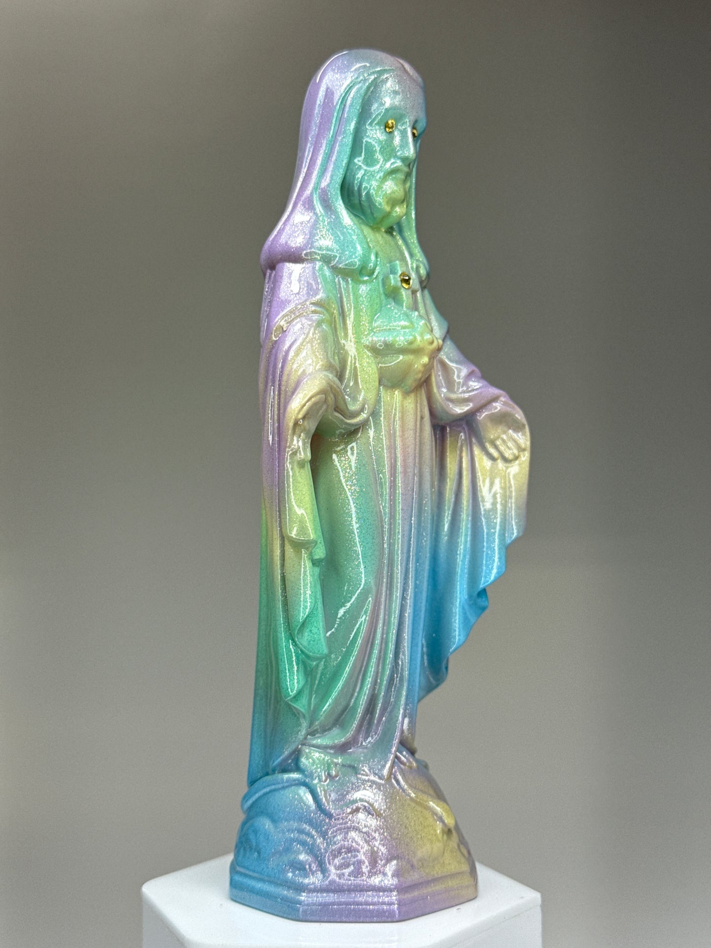 Jesus Head Mary: Silver Pastel